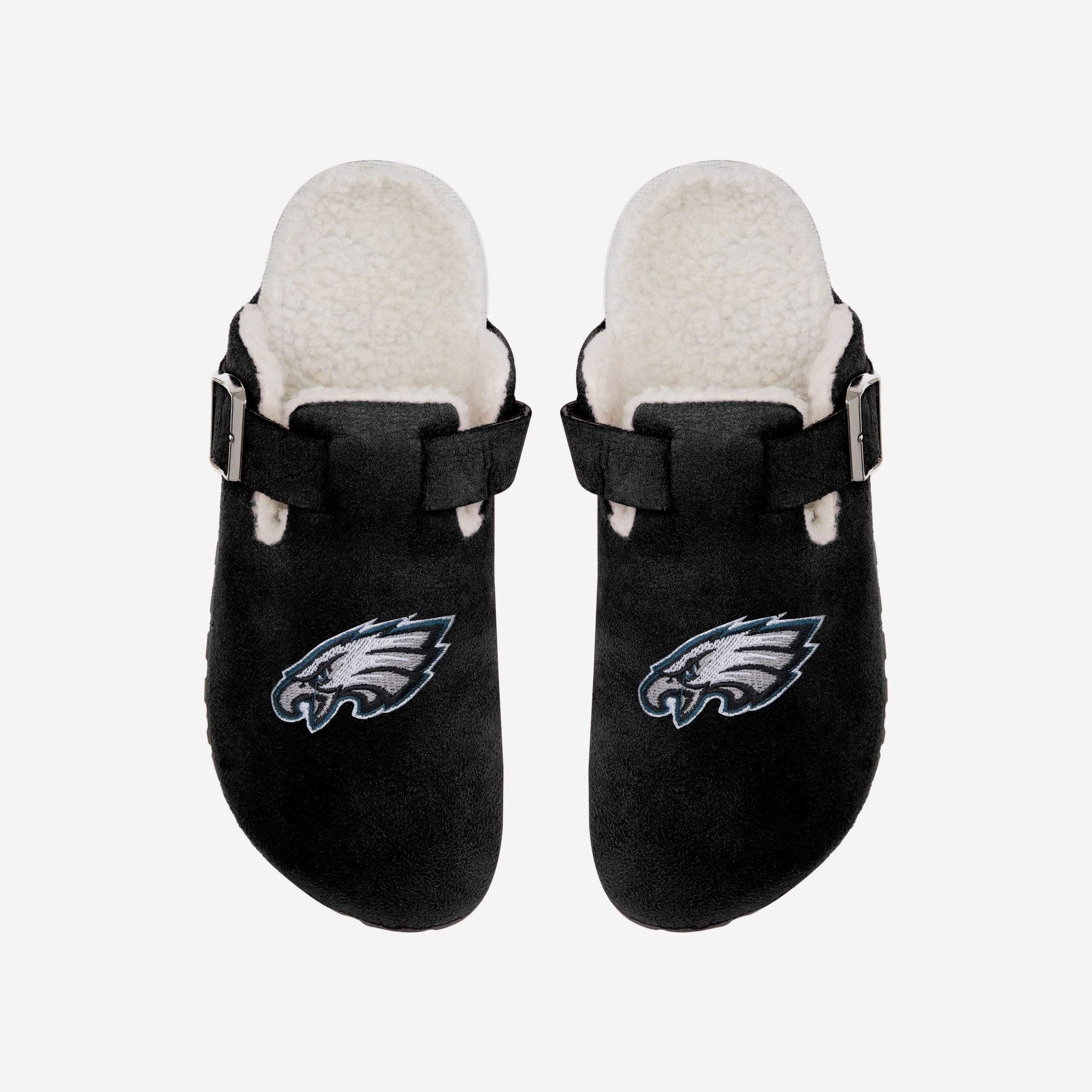 Philadelphia Eagles Women's Furry Buckle Clog Slippers - Ultimate Comfort for Fans