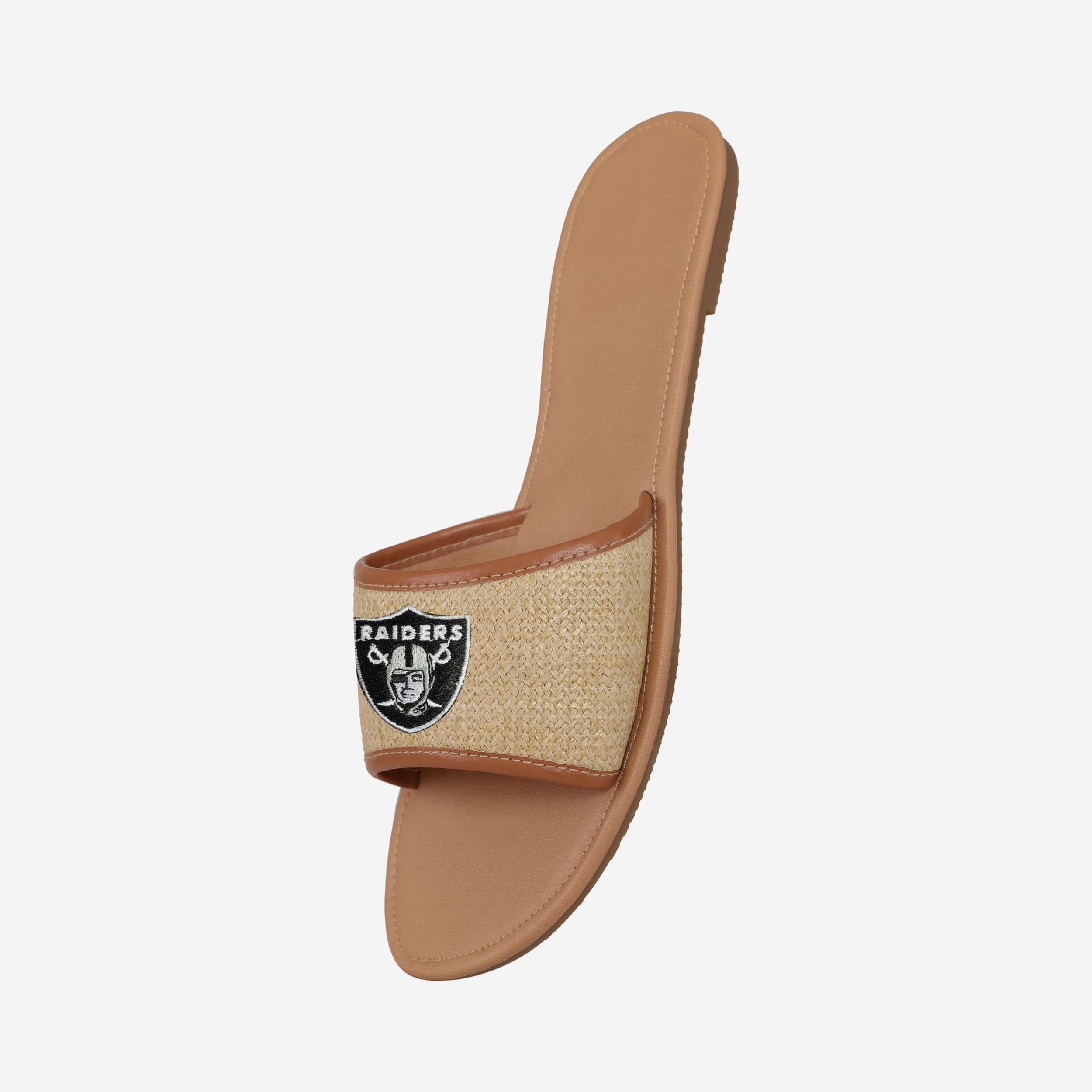Hot Las Vegas Raiders Women's Straw Slides for Sun Fun
