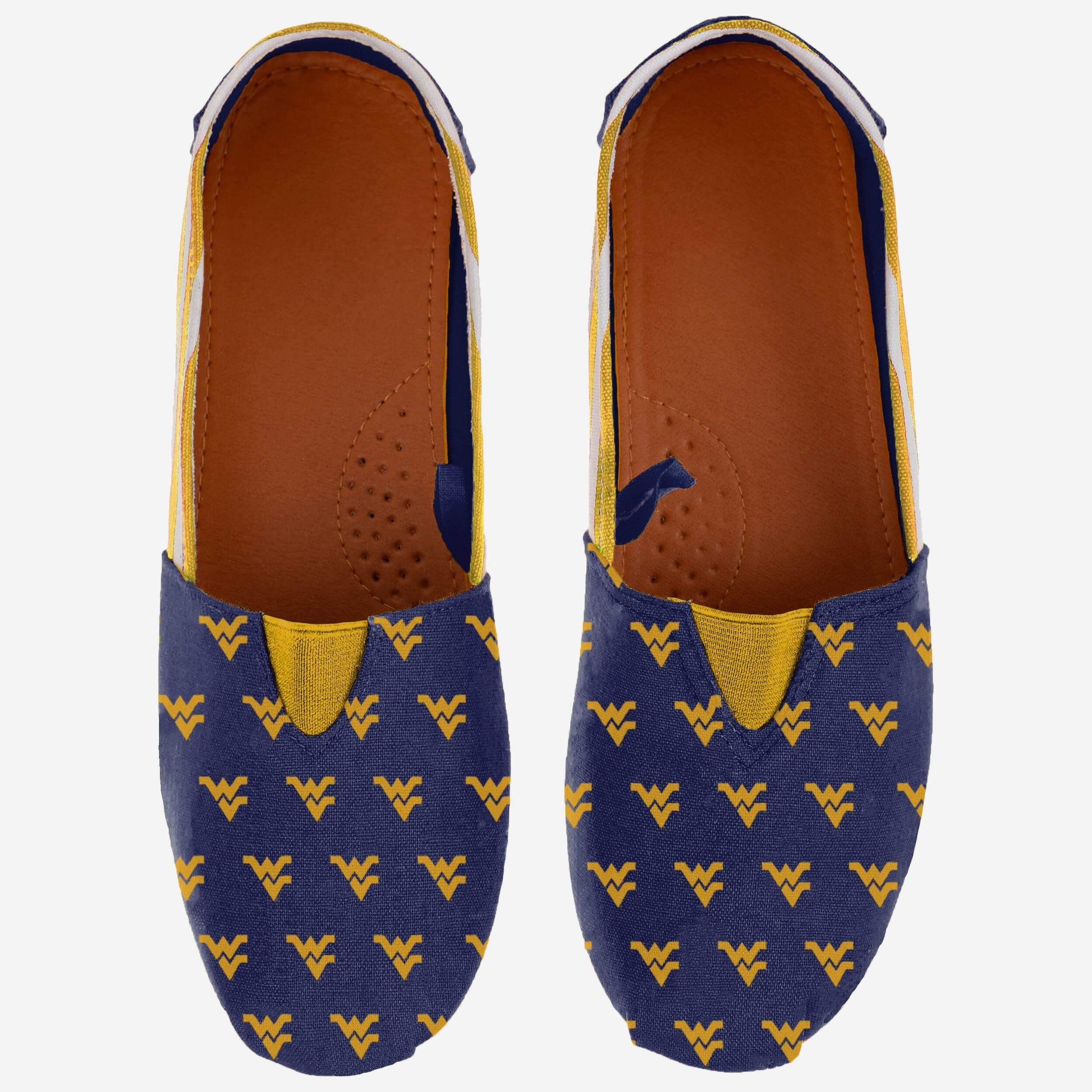 Gorgeous West Virginia Mountaineers Women's Stripe Canvas Shoes - Rock Your Team Spirit!