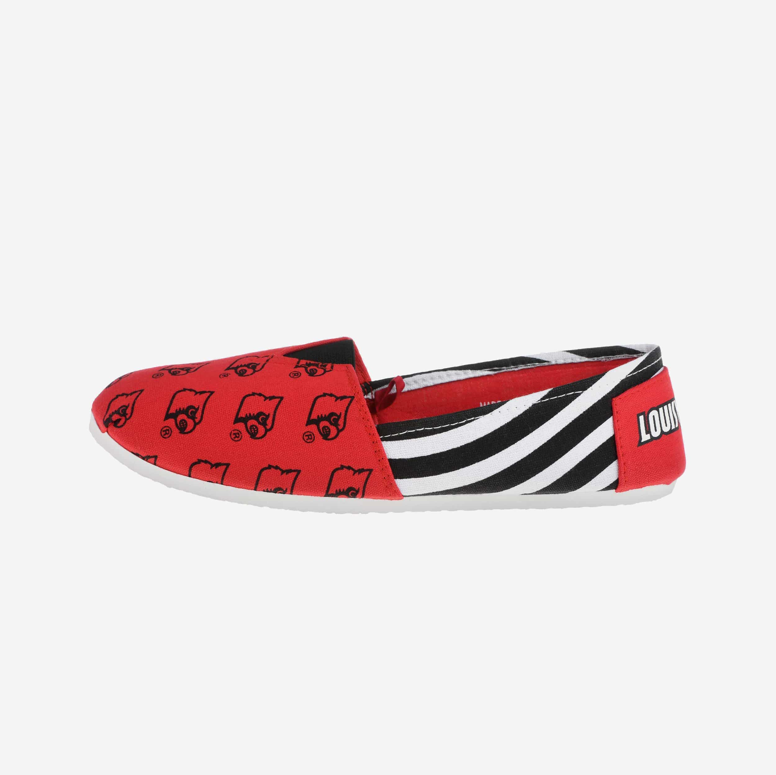 Louisville Cardinals Stylish Women's Stripe Canvas Shoes - Rock Your Team Spirit!