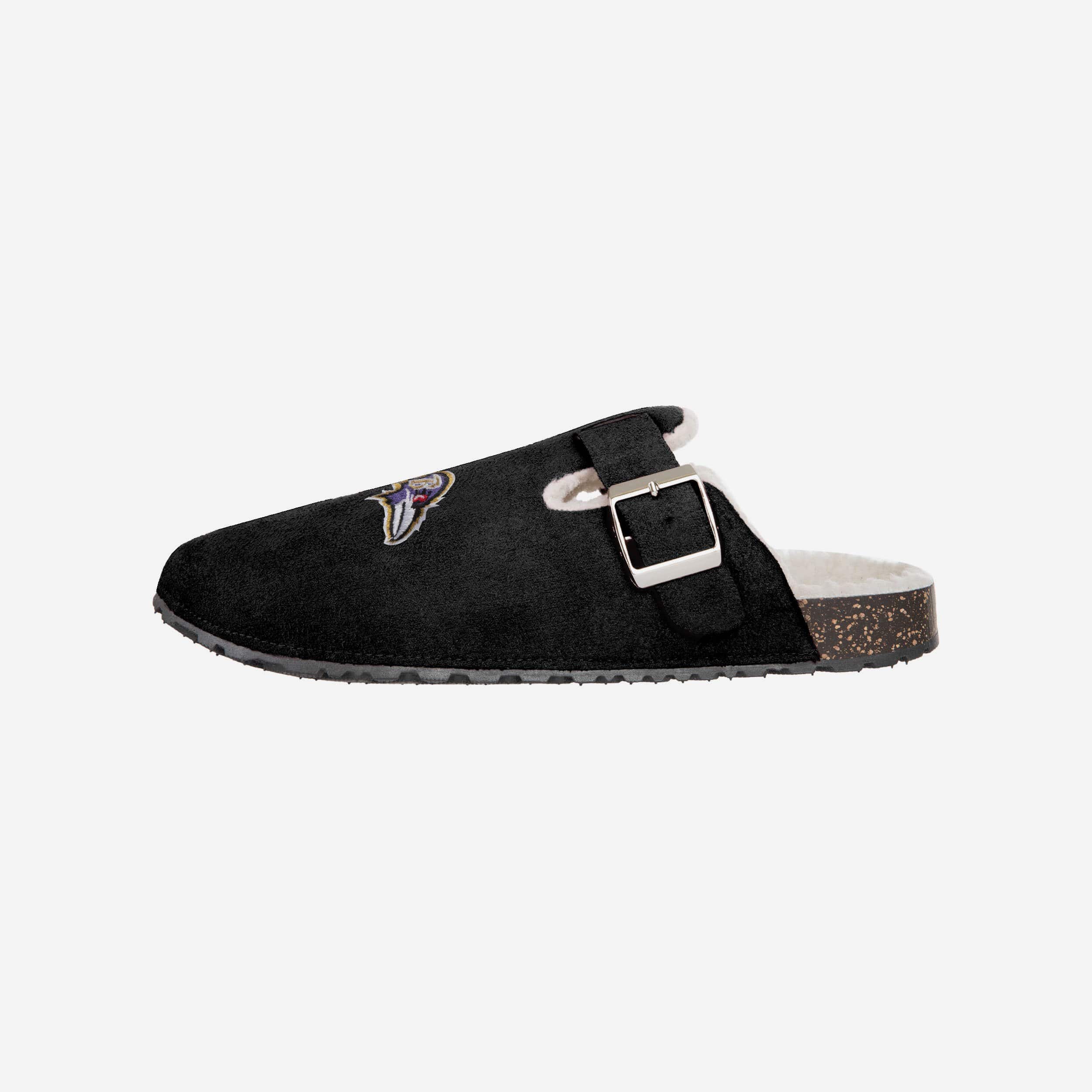 Baltimore Ravens Women's Furry Buckle Clog Slippers - Cozy Team Spirit!
