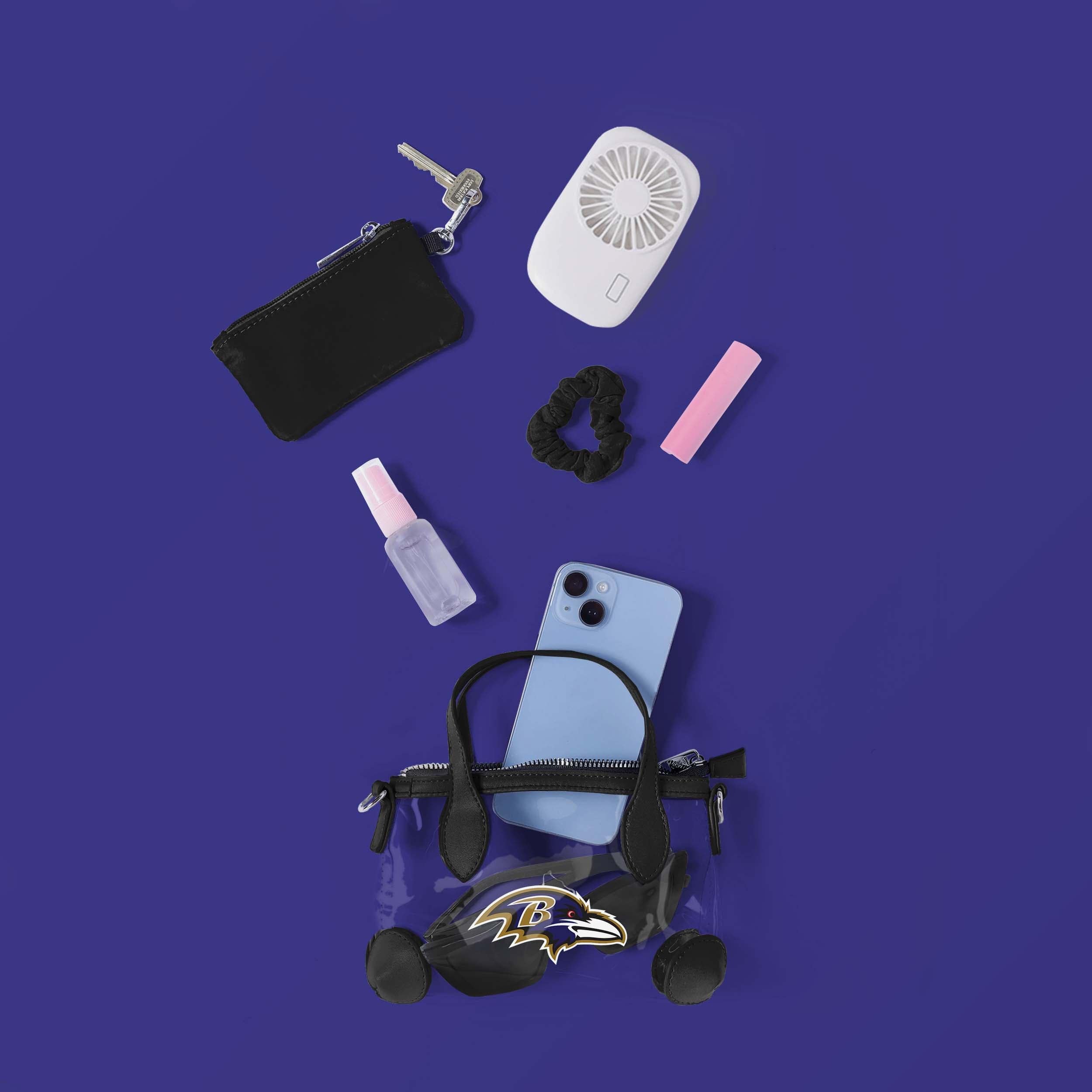 Baltimore Ravens Big Logo Clear Crossbody Mini Purse - Show Your Fandom!