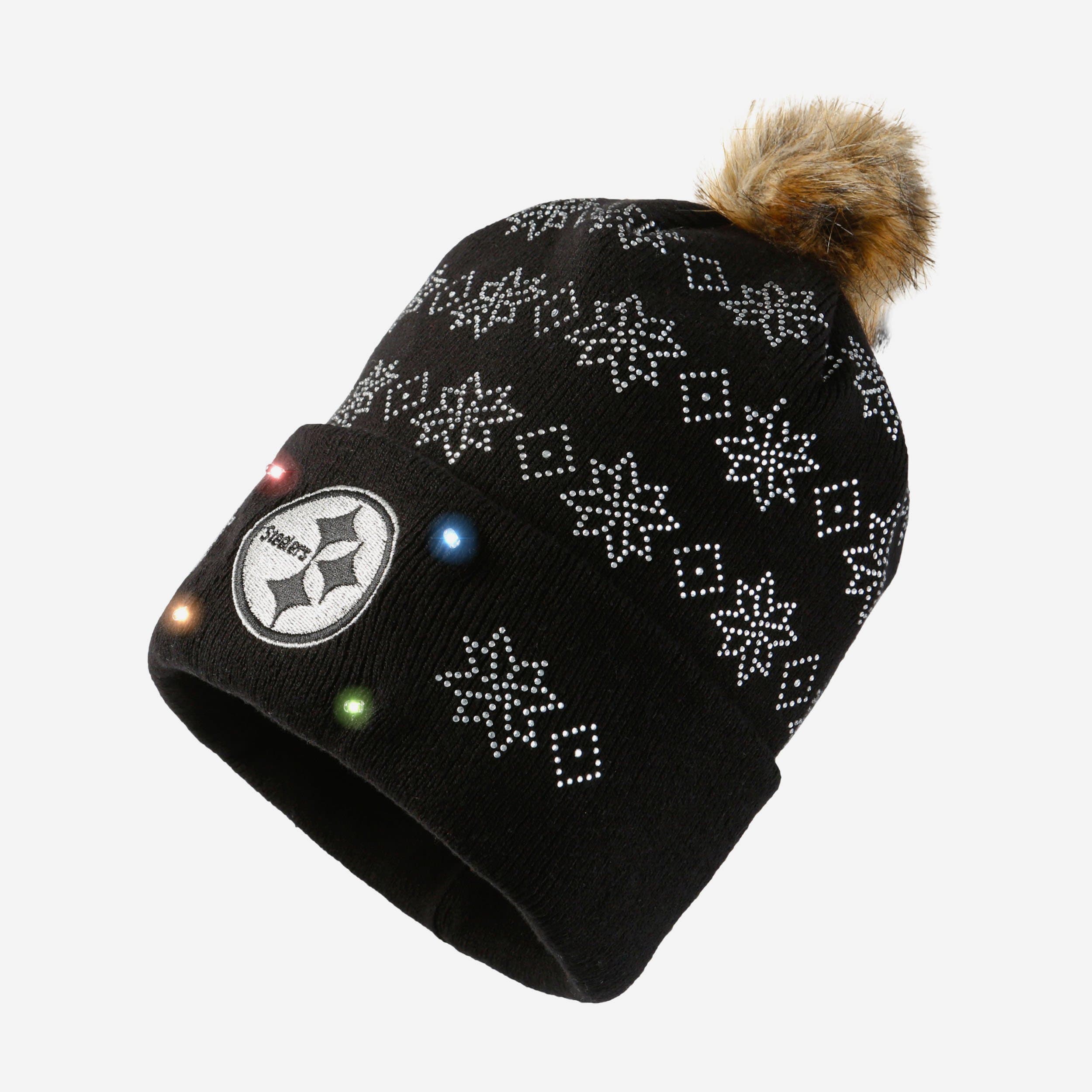 Glamorous Pittsburgh Steelers Rhinestone Blinking Light-Up Beanie