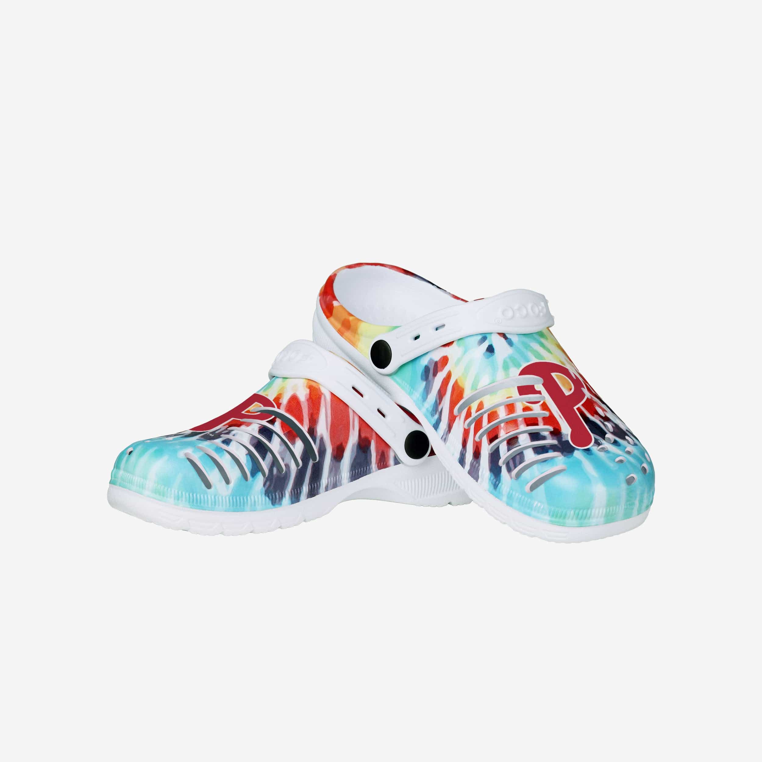 Philadelphia Phillies Women's Stylish Tie - Dye Clogs with Straps