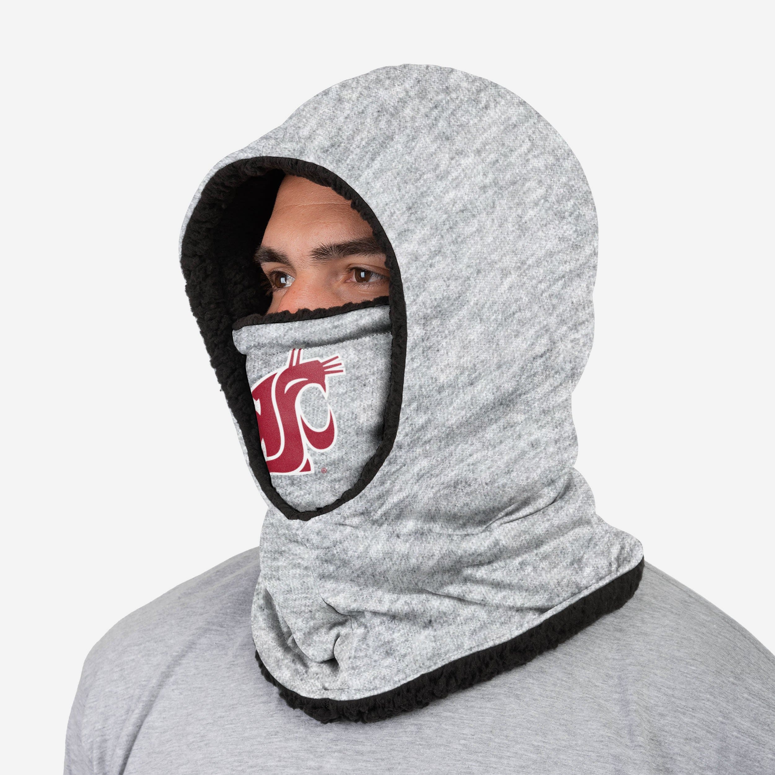 Washington State Cougars Heather Grey Hooded Gaiter with Big Logo - Show Your Team Spirit!