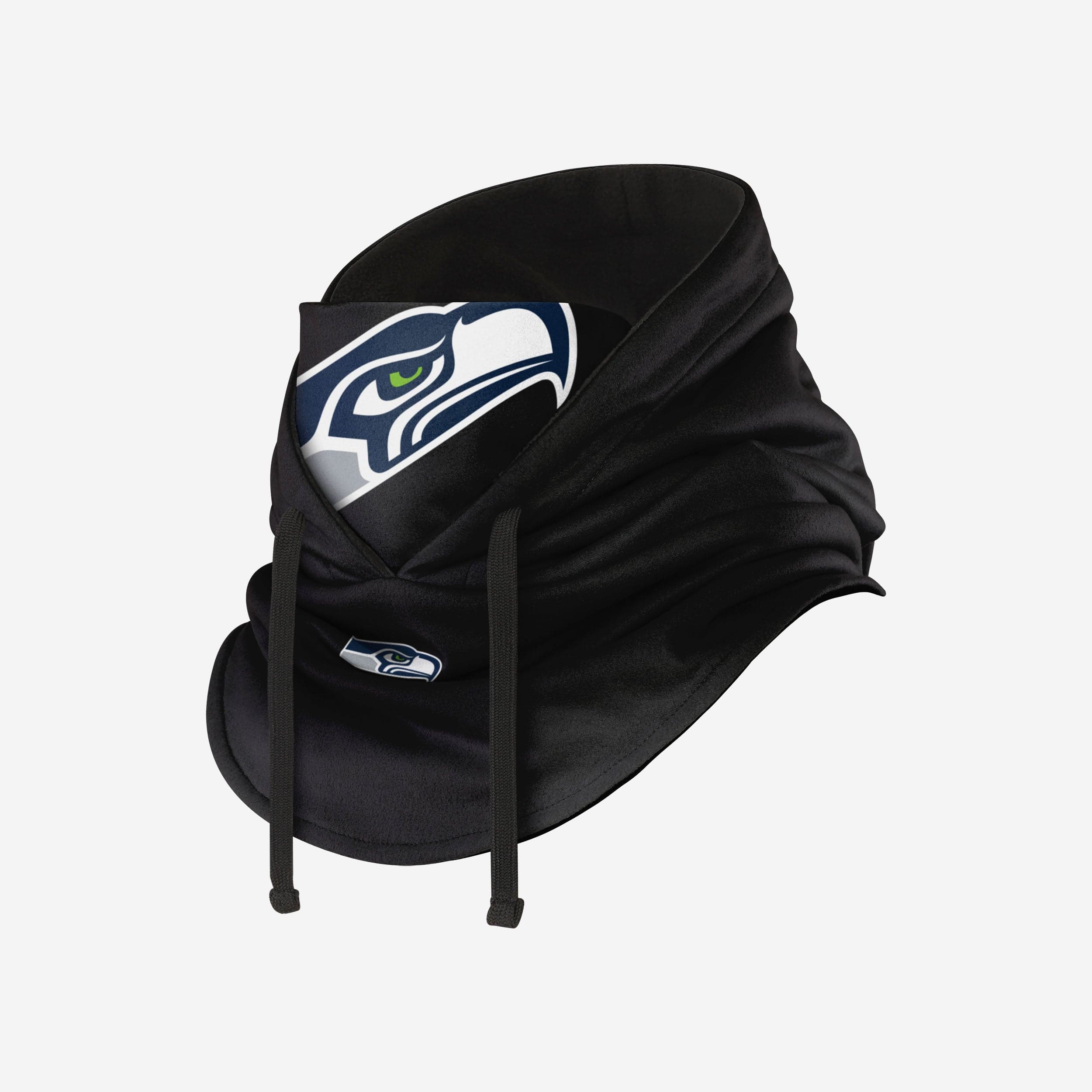 Seattle Seahawks' Ultimate Black Drawstring Hooded Gaiter - Conquer the Cold!