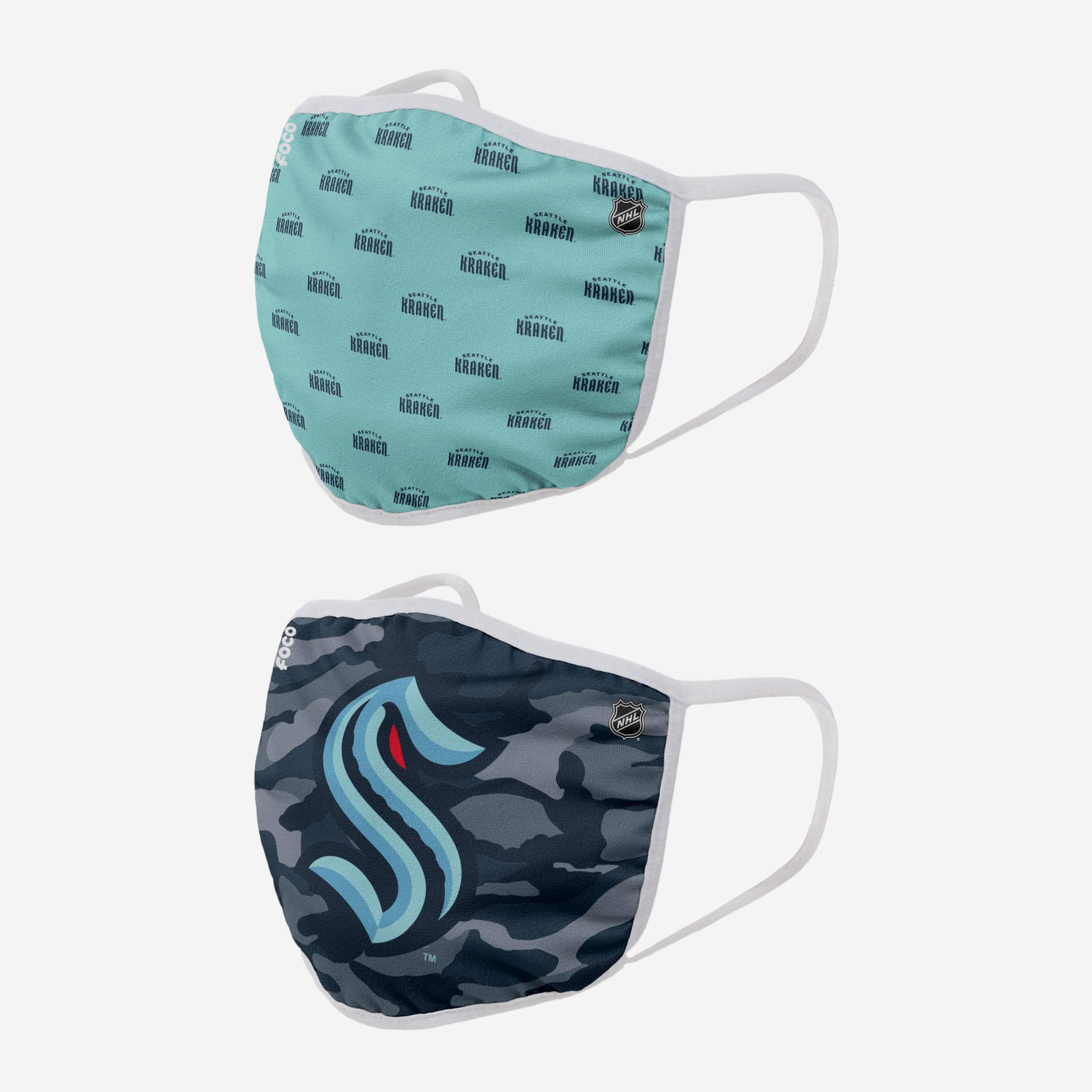 Seattle Kraken Dynamic 2-Pack Face Covers: Show Your Team Spirit!