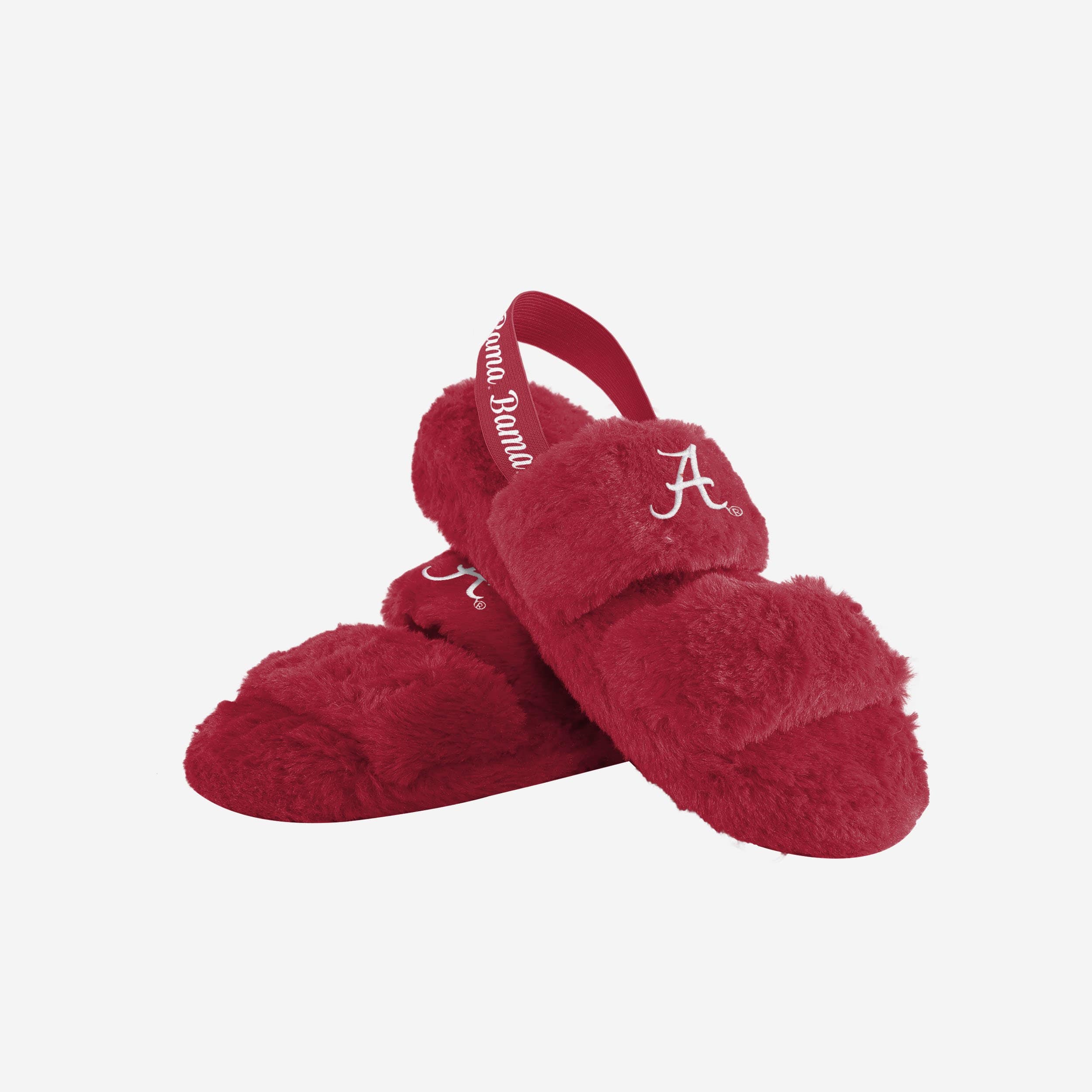 Alabama Crimson Tide Women's Stylish Heel Strap Wordmark Fur Slides