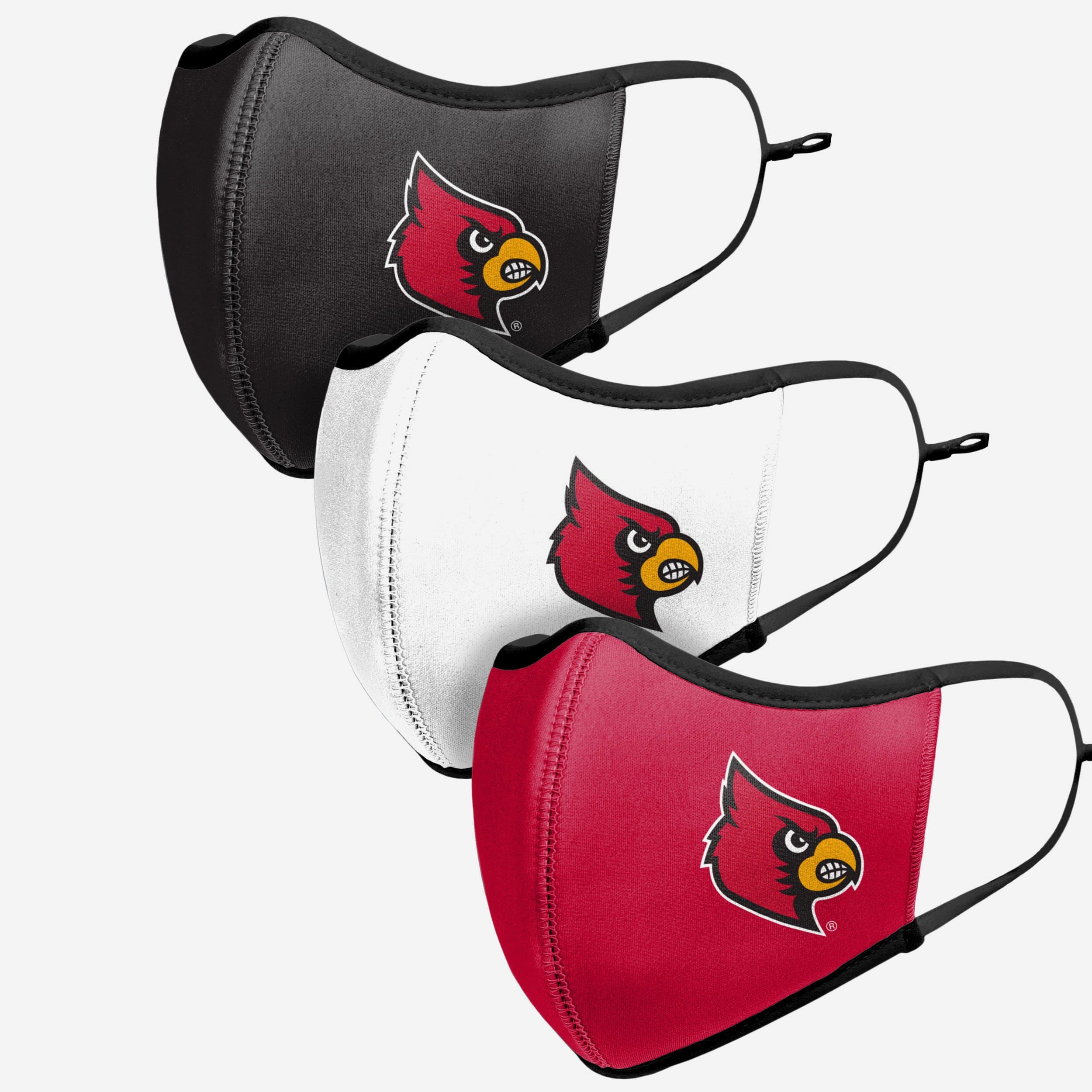 Louisville Cardinals Sporty 3-Pack Face Covers - Show Your Team Spirit!