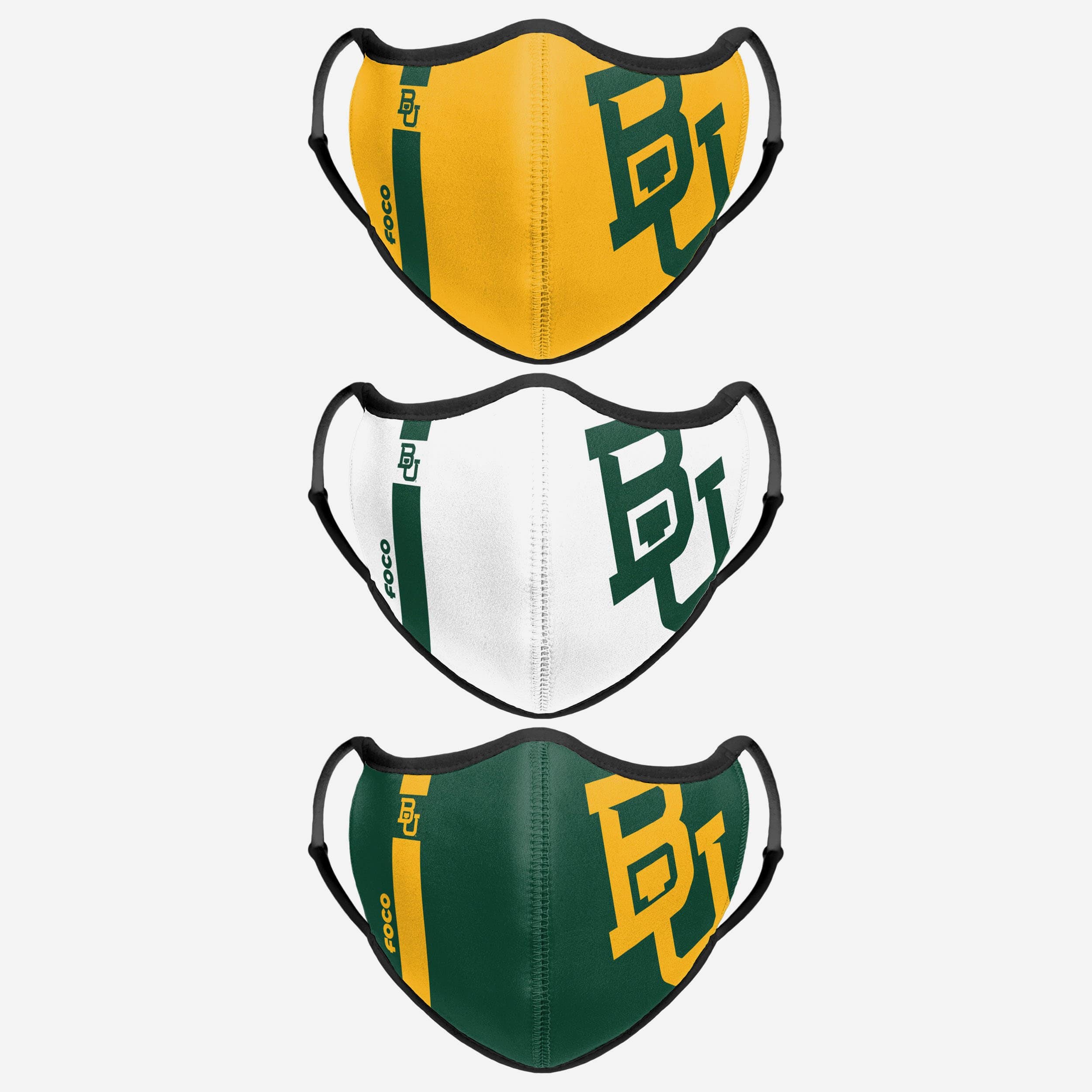 Baylor Bears Sports 3-Pack Face Covers - Represent Your Team in Style!