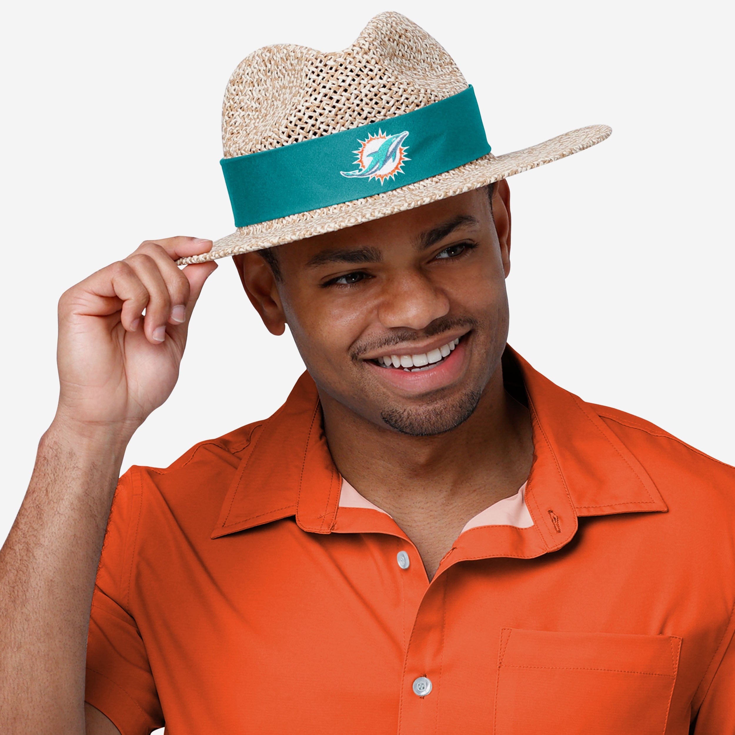 Miami Dolphins Stylish Banded Straw Hat