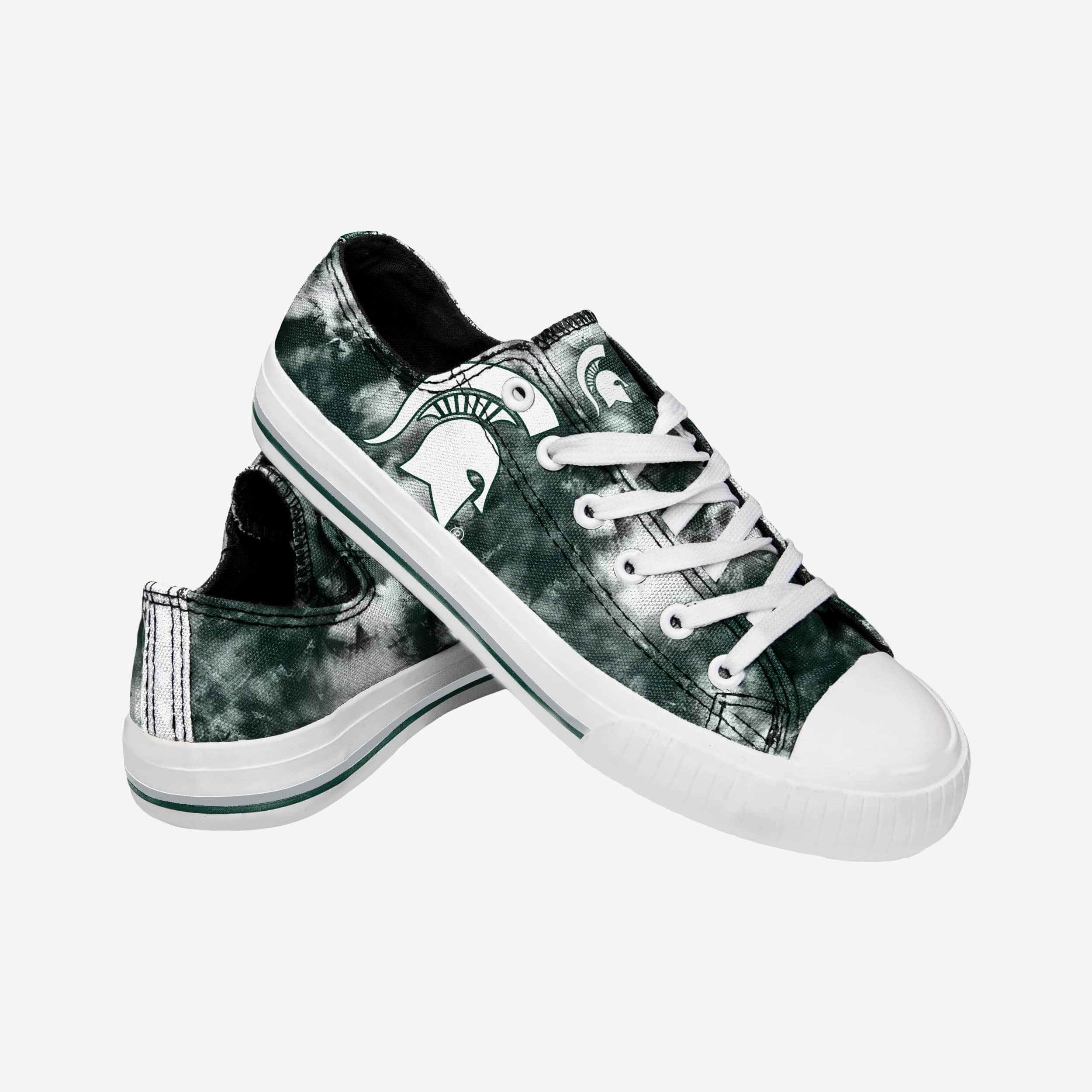 Michigan State Spartans Women's Low-Top Tie-Dye Canvas Shoes - Stand Out in Style!