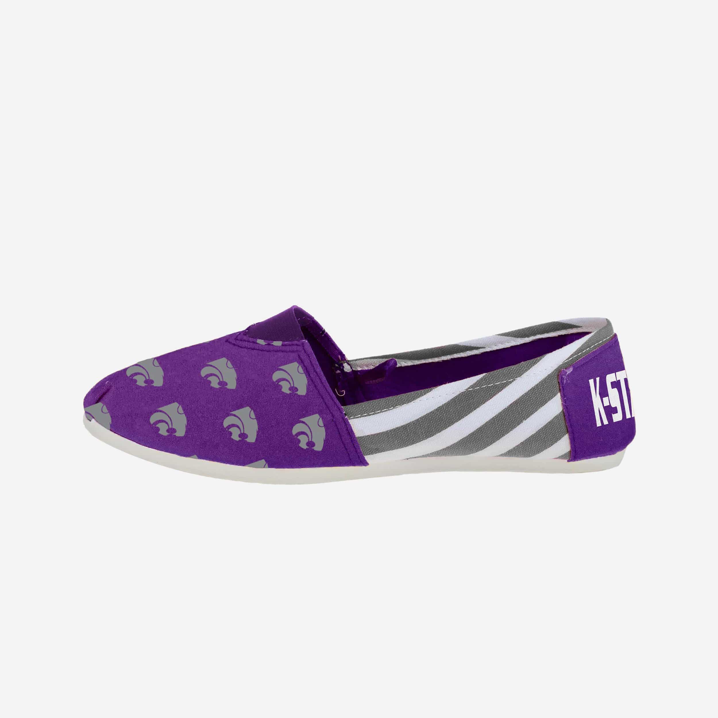 Stylish Kansas State Wildcats Women's Stripe Canvas Shoes