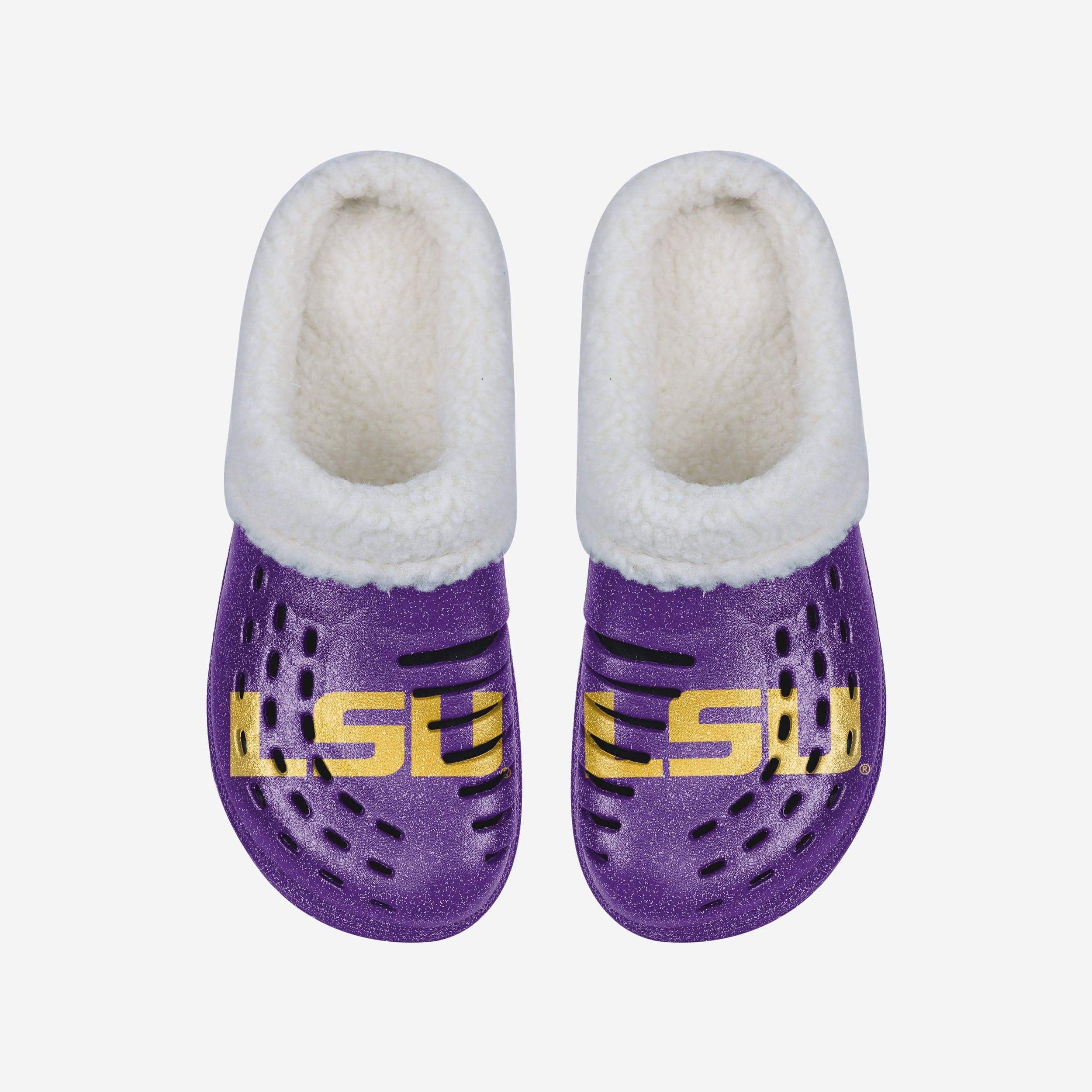 Gorgeous LSU Tigers Women's Sherpa-Lined Glitter Clogs