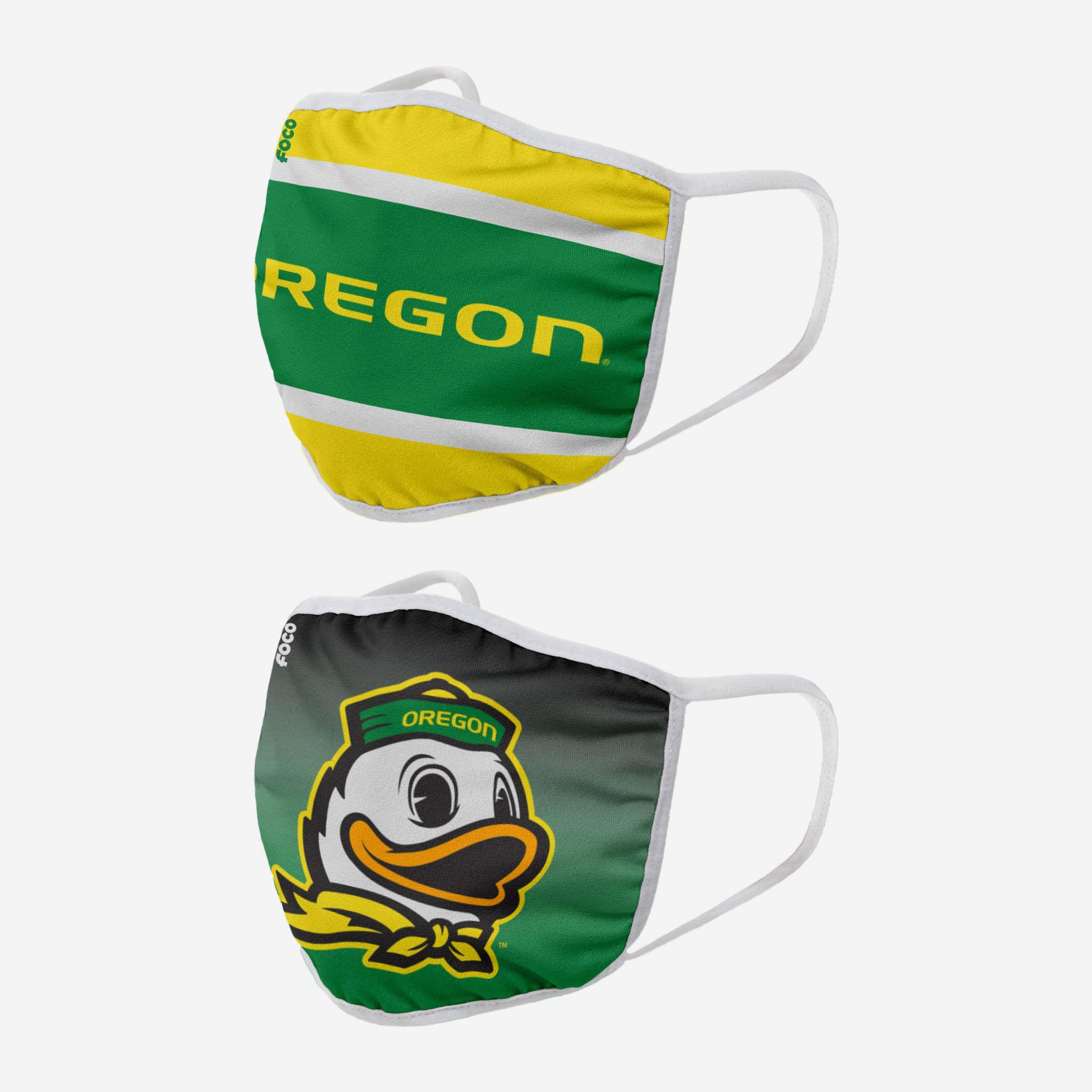 Oregon Ducks Printed 2-Pack Face Covers - Show Your Team Spirit!