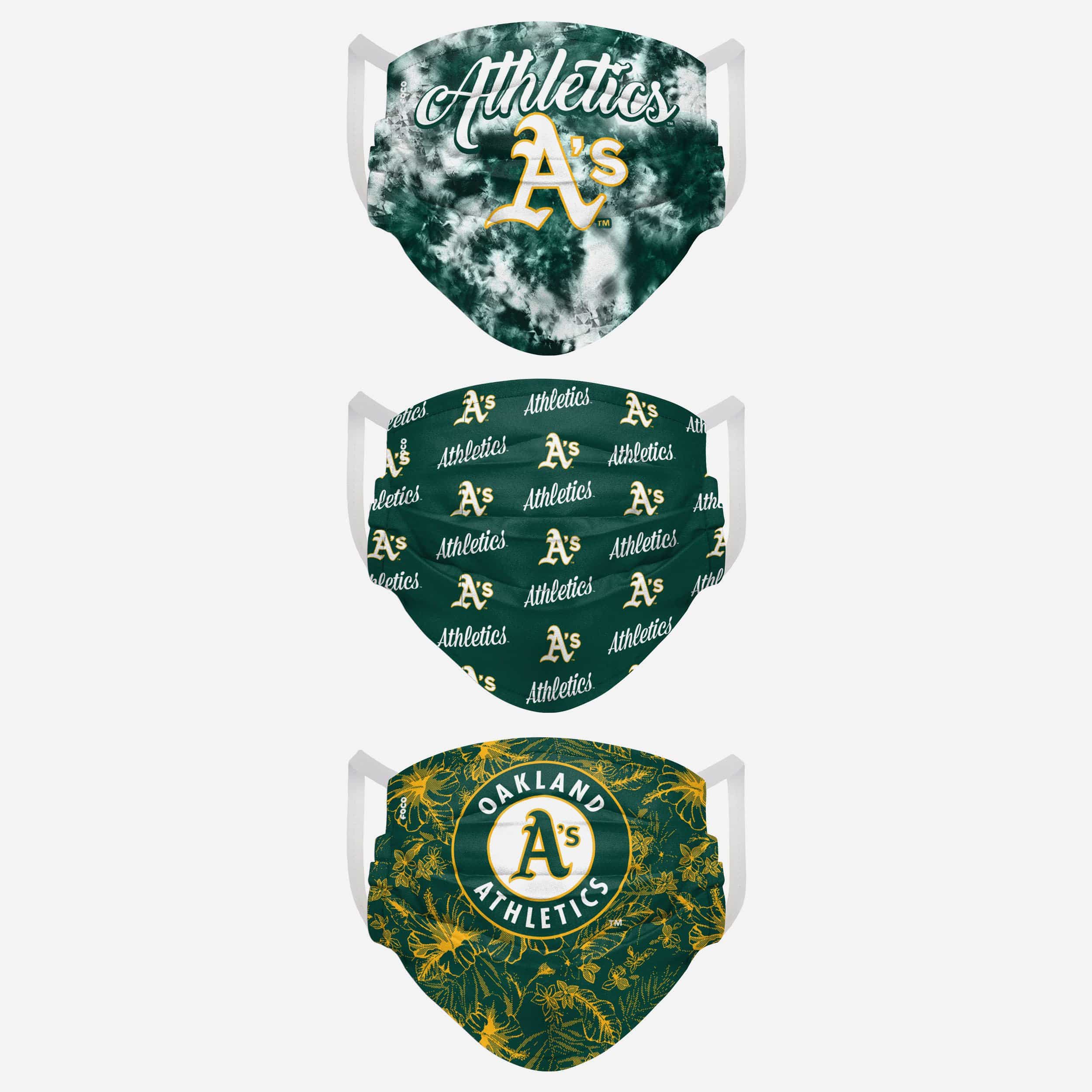 Oakland Athletics Women's Matchday 3-Pack Fashion Face Cover - Show Your Team Spirit!