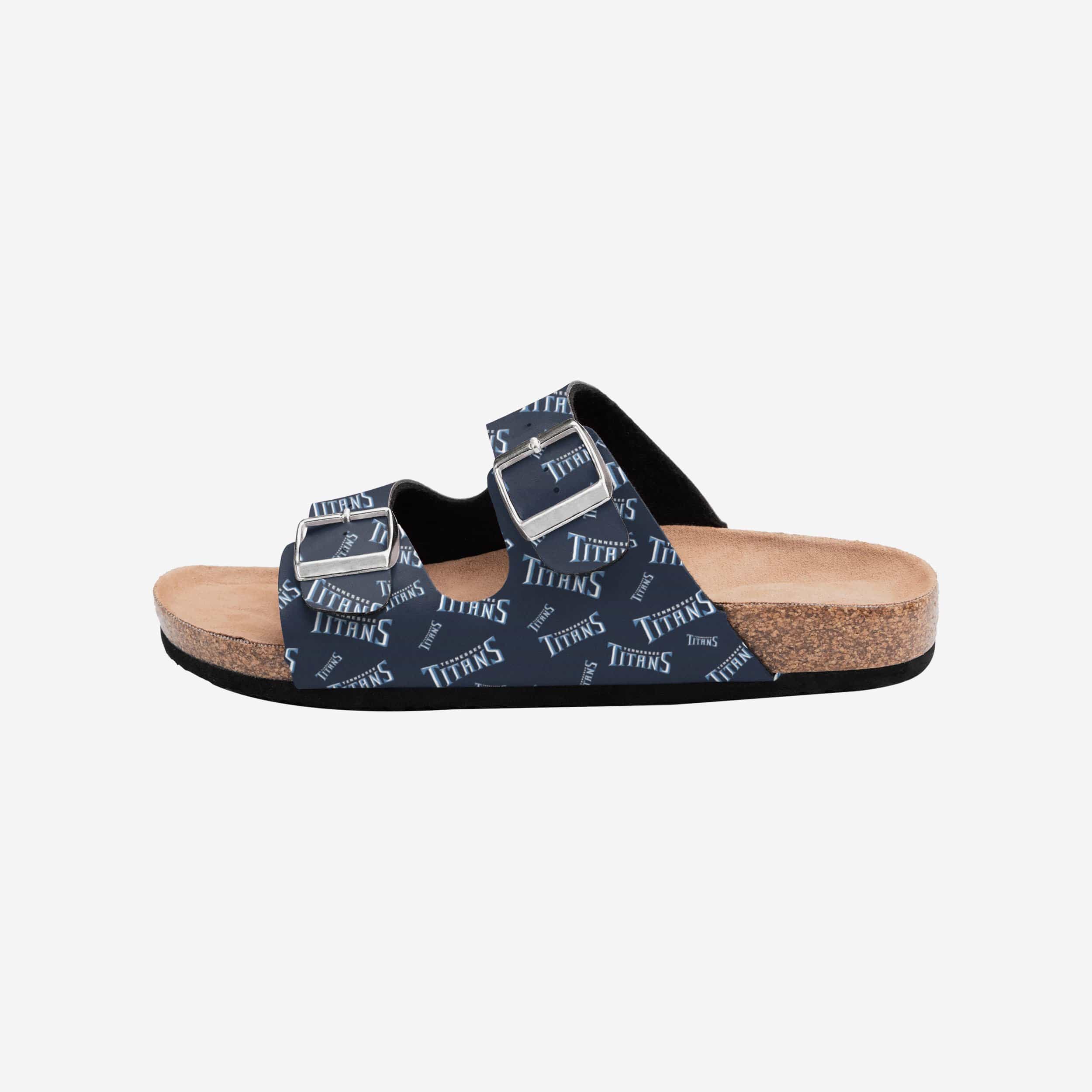 Tennessee Titans Women's Stylish Mini Print Double Buckle Sandals