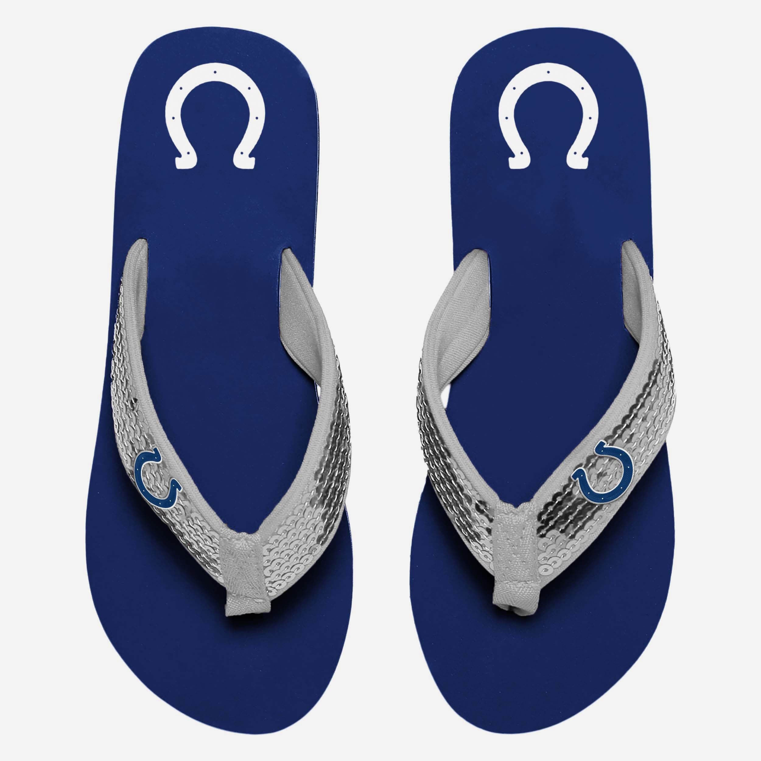 Glamorous Indianapolis Colts Women's Sequin Flip Flops