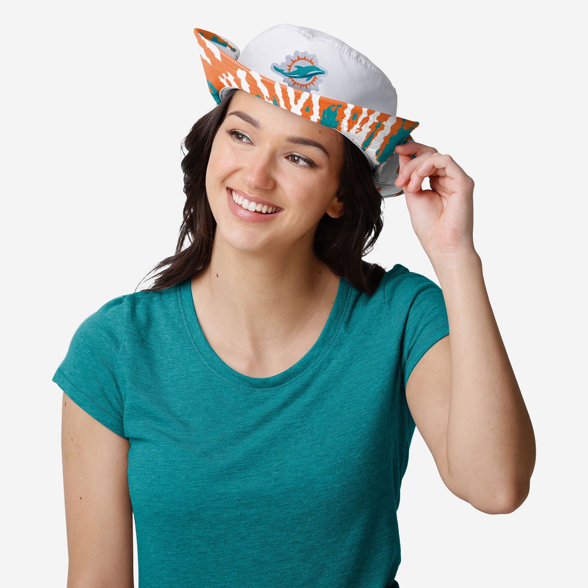 Miami Dolphins Stylish Women's White Hybrid Boonie Hat