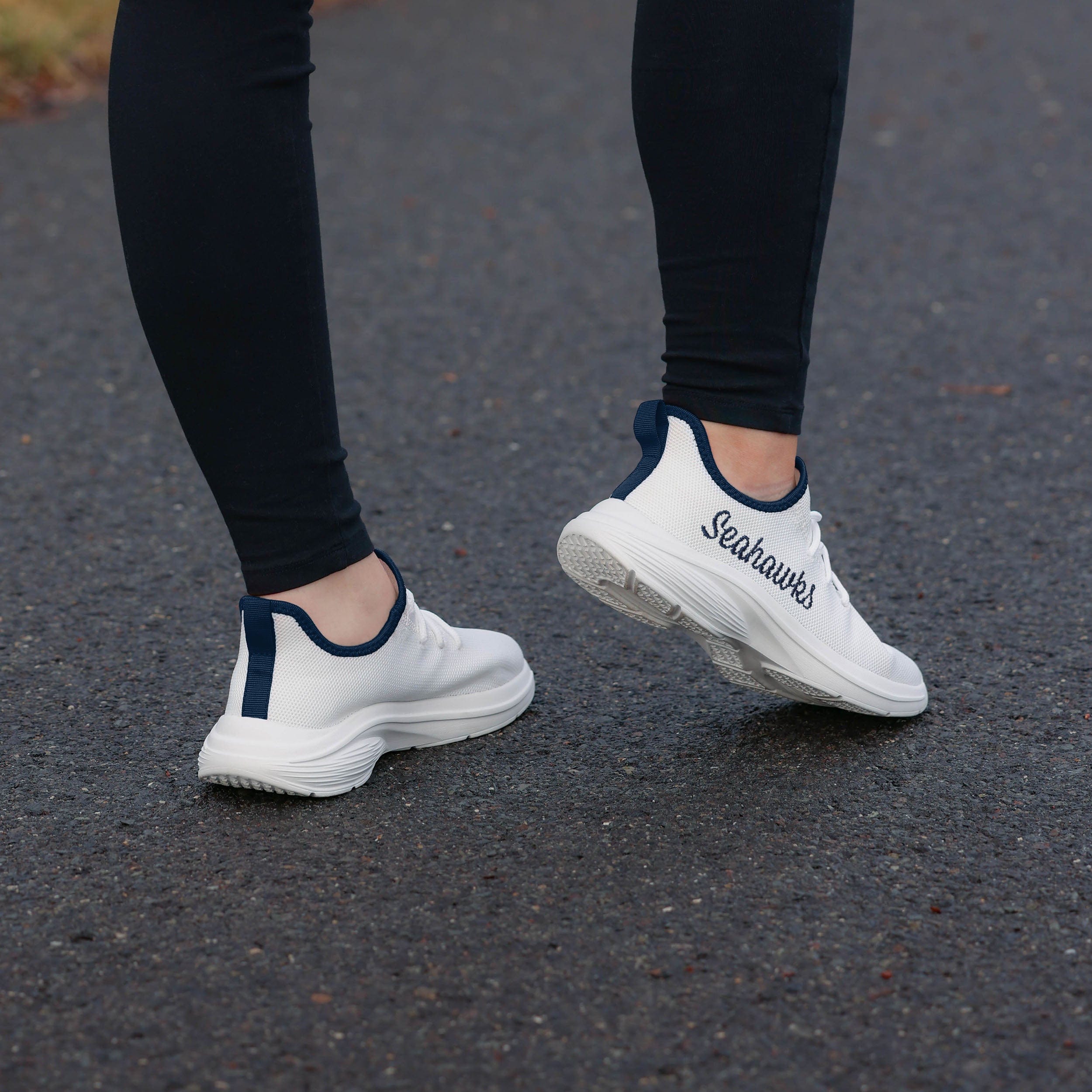 Stylish Seattle Seahawks Women's White Midsole Sneakers