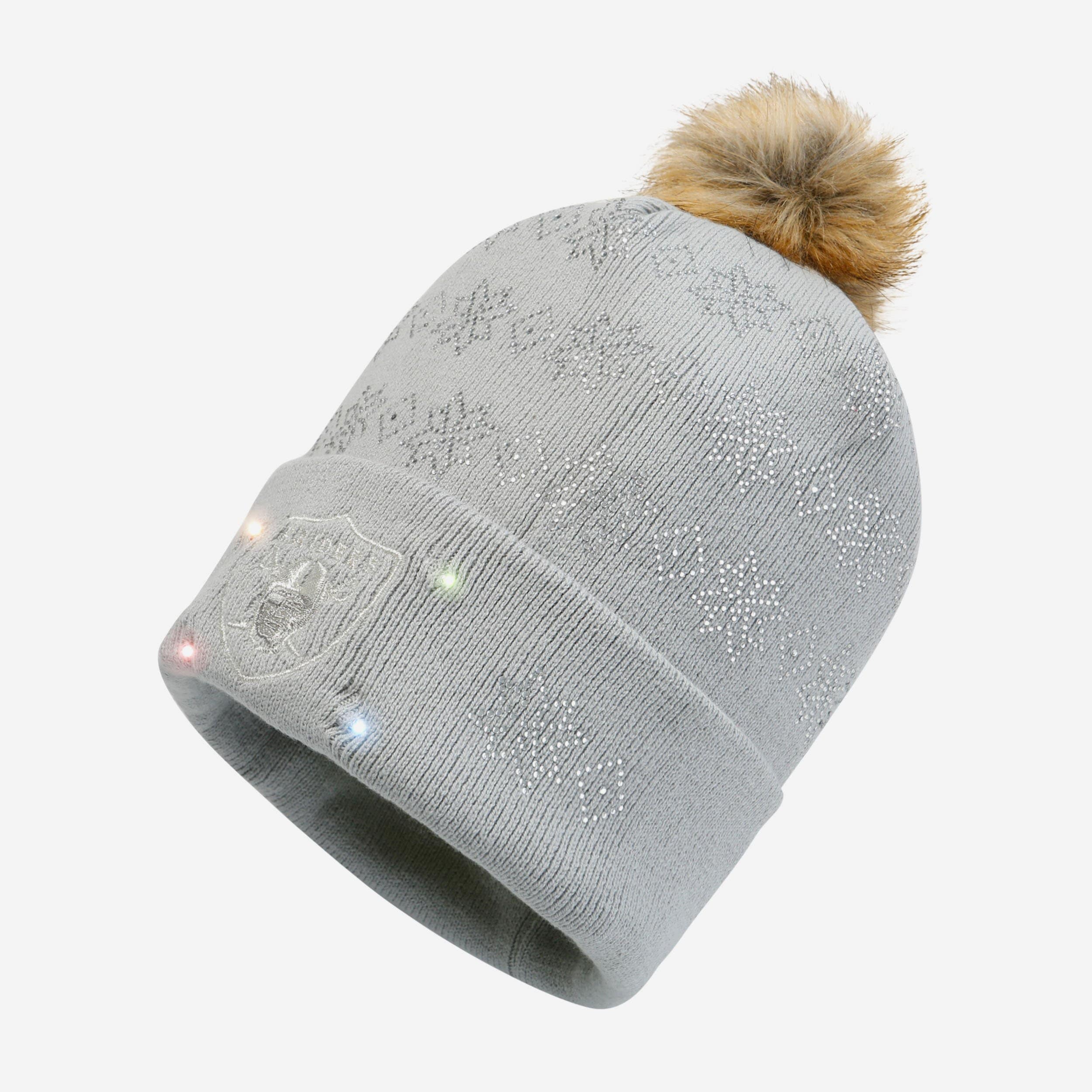 Glamorous Las Vegas Raiders Rhinestone Light-Up Beanie