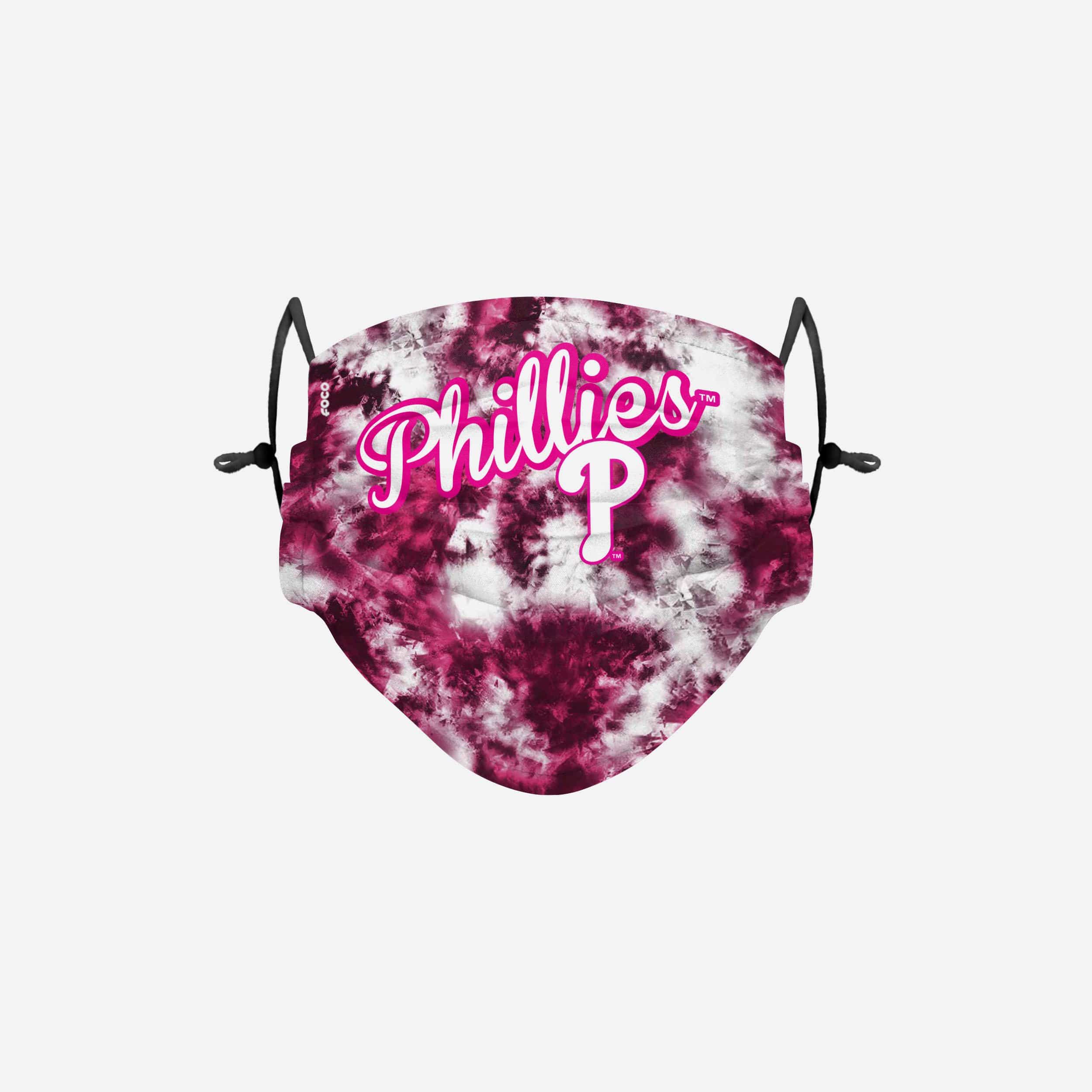 Get Your Philadelphia Phillies Pink Tie - Dye Adjustable Face Cover Now!