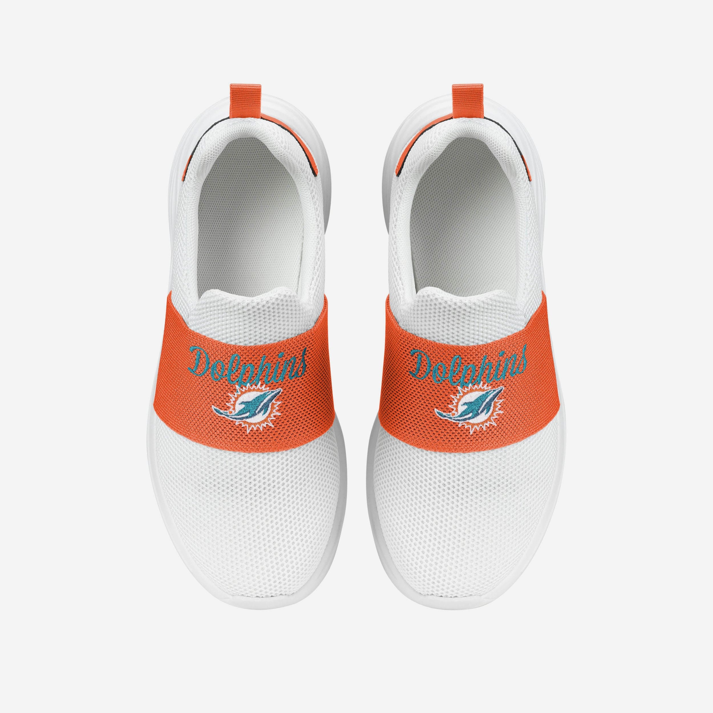 Miami Dolphins Women's Stylish White Slip-On Sneakers