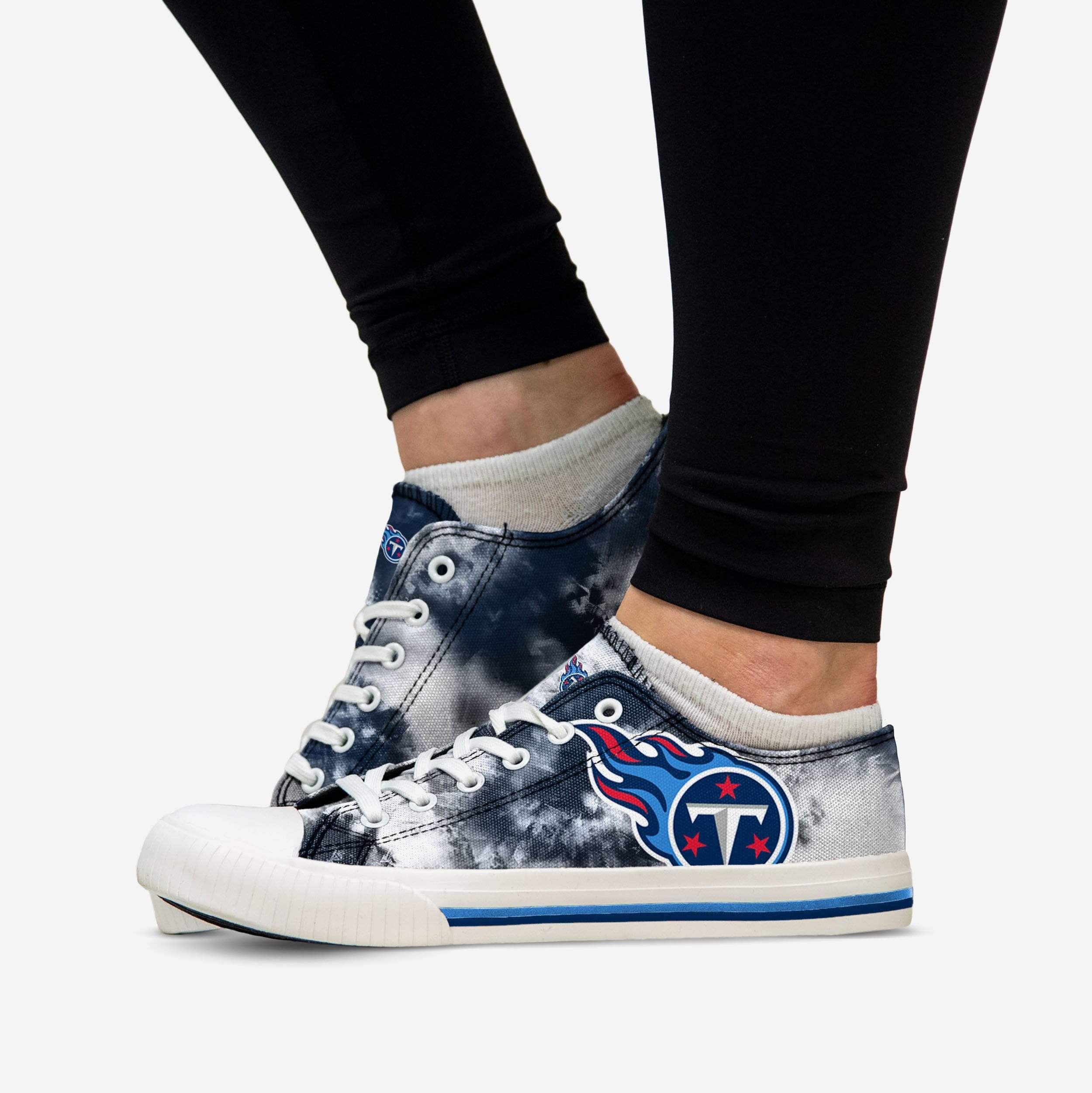 Tennessee Titans Women's Low-Top Tie-Dye Canvas Shoes - Groovy Fandom Gear