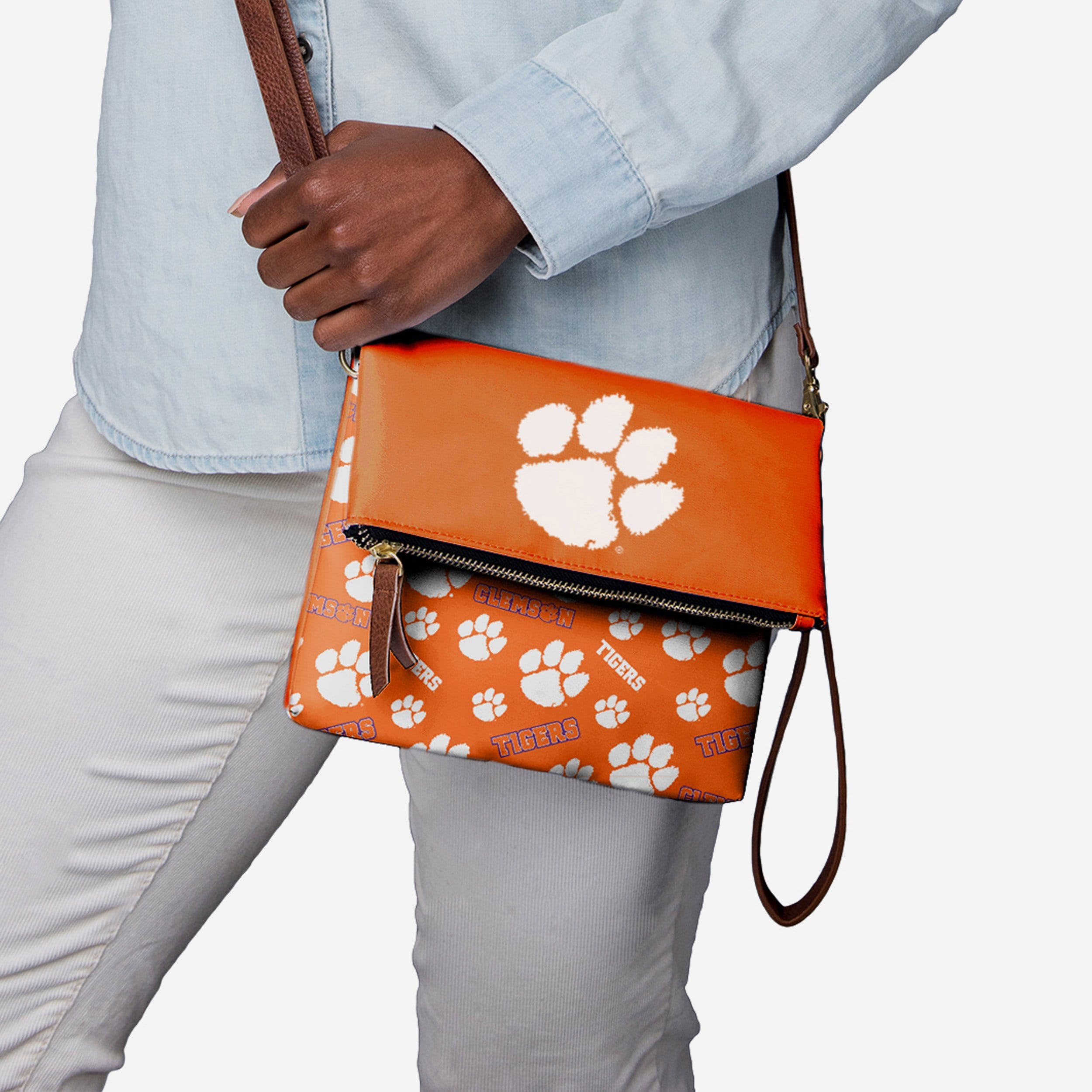Clemson Tigers Foldover Tote Bag - Printed Collection