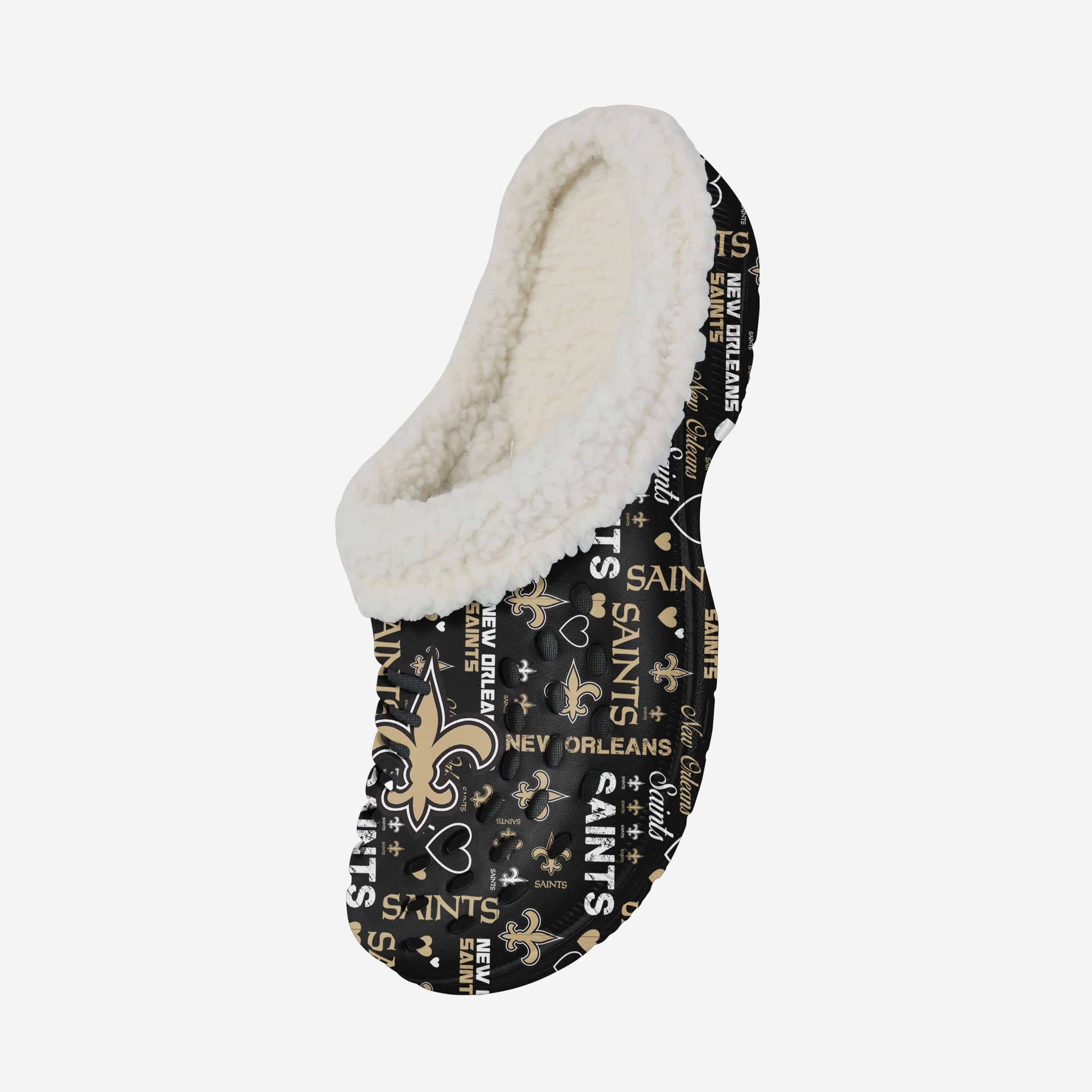 New Orleans Saints Women's Love-Infused Sherpa Lined Logo Clogs