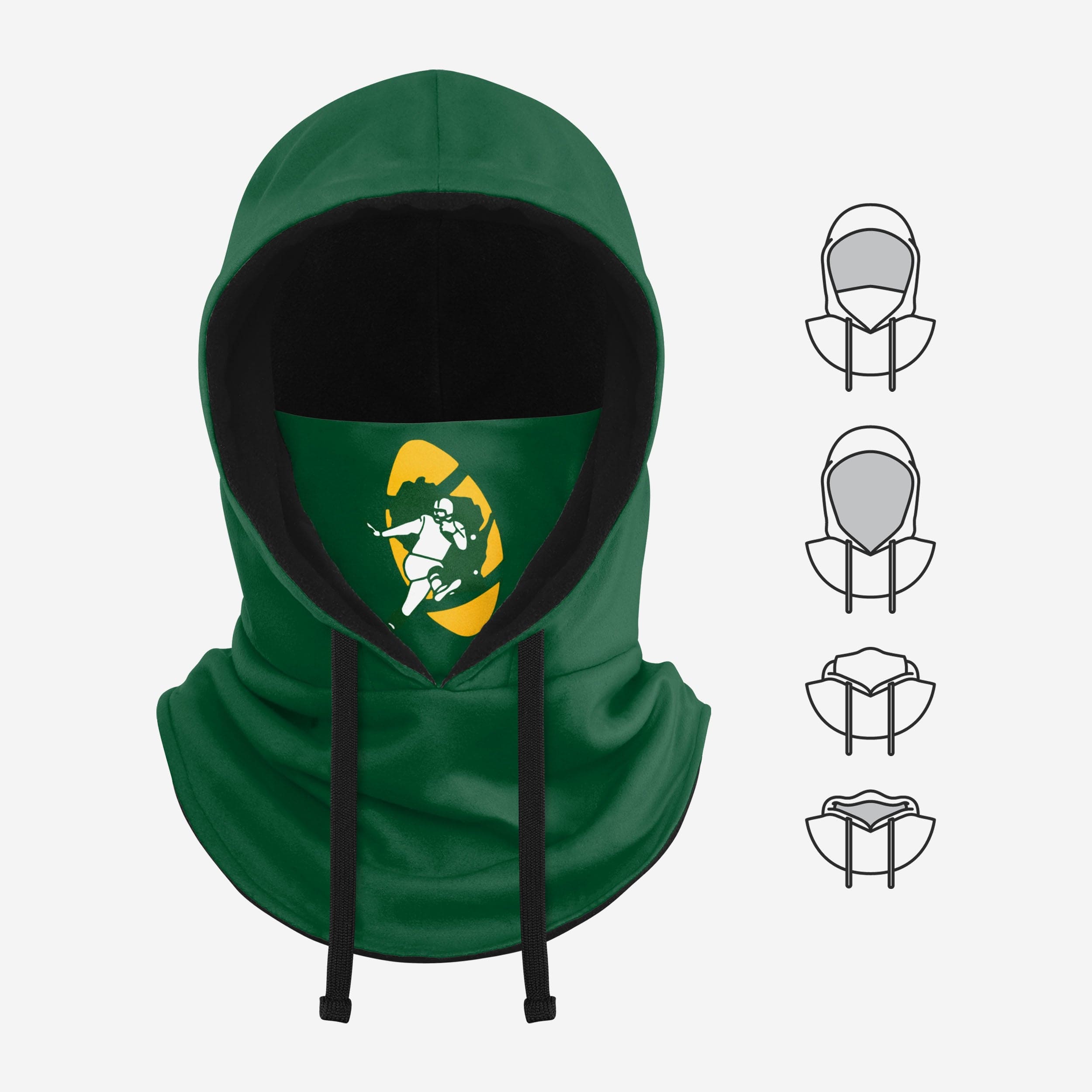 Green Bay Packers Retro Drawstring Hooded Gaiter - A Must-Have for Fans!