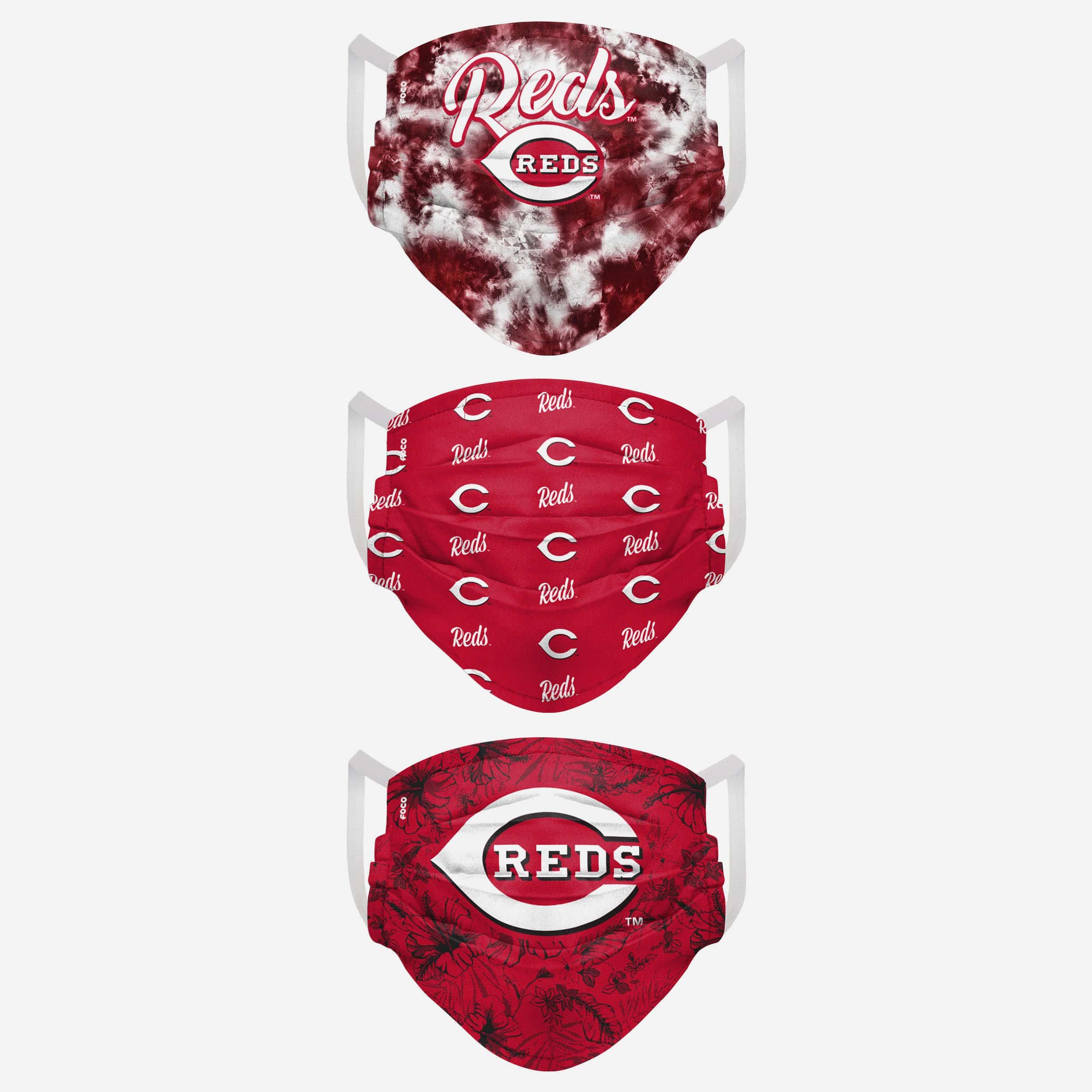 Cincinnati Reds Women's Matchday 3-Pack Fashion Face Covers - Show Your Team Spirit!