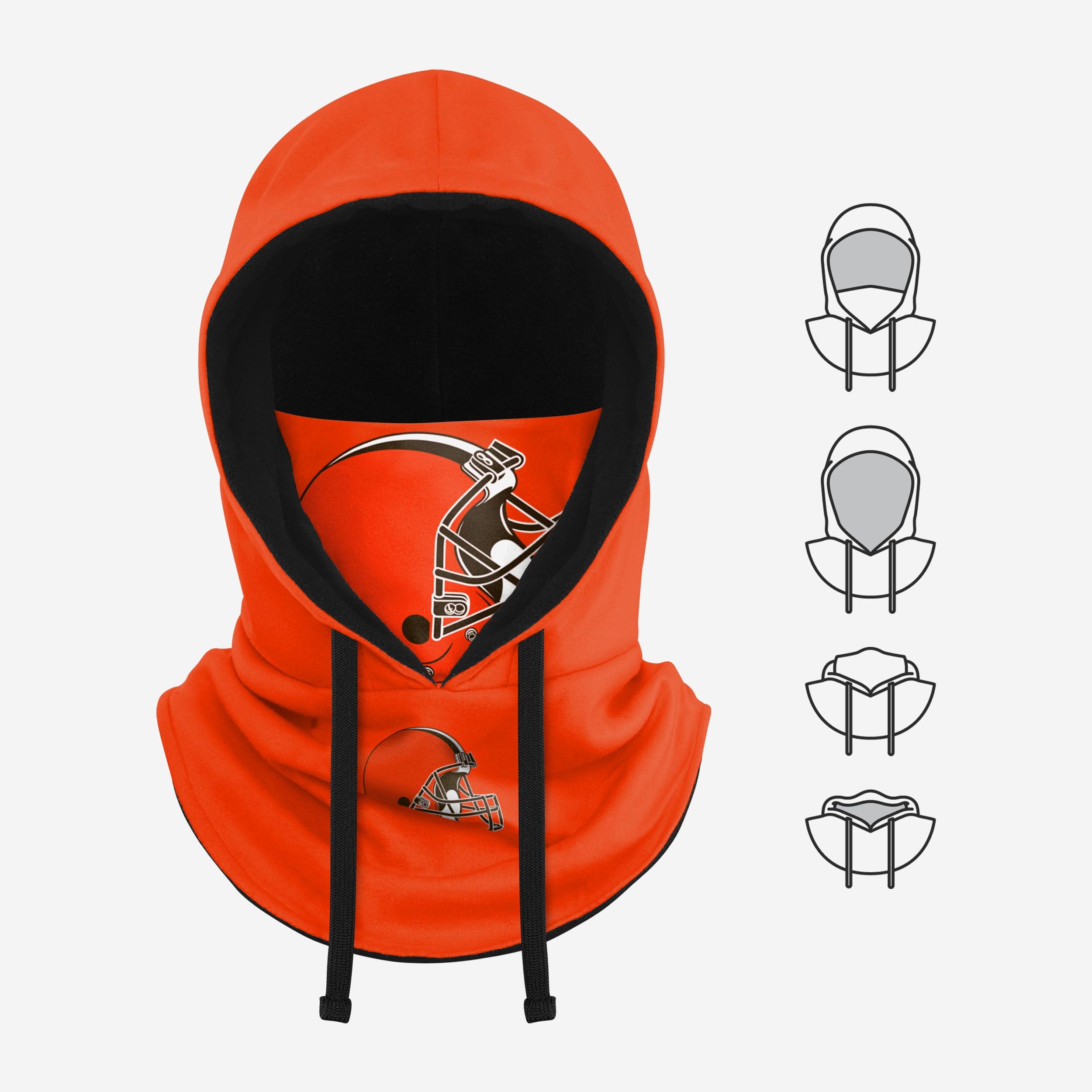 Cleveland Browns Alternate Team Color Drawstring Hooded Gaiter - The Ultimate Team Spirit Gear