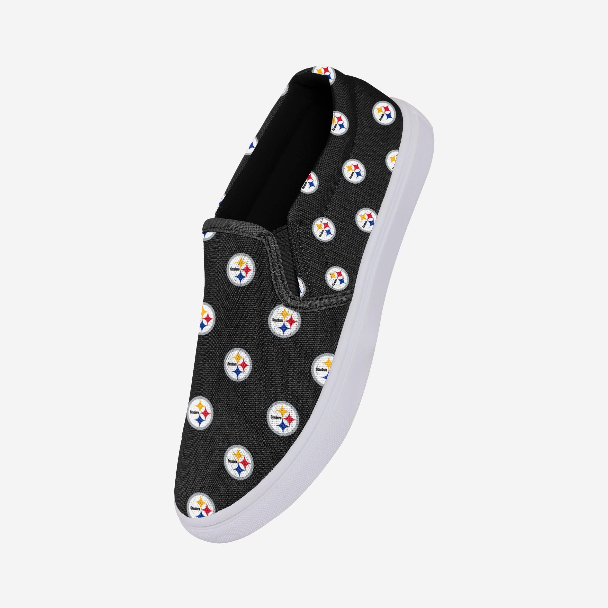 Stylish Pittsburgh Steelers Women's Repeat Logo Slip-On Canvas Shoes