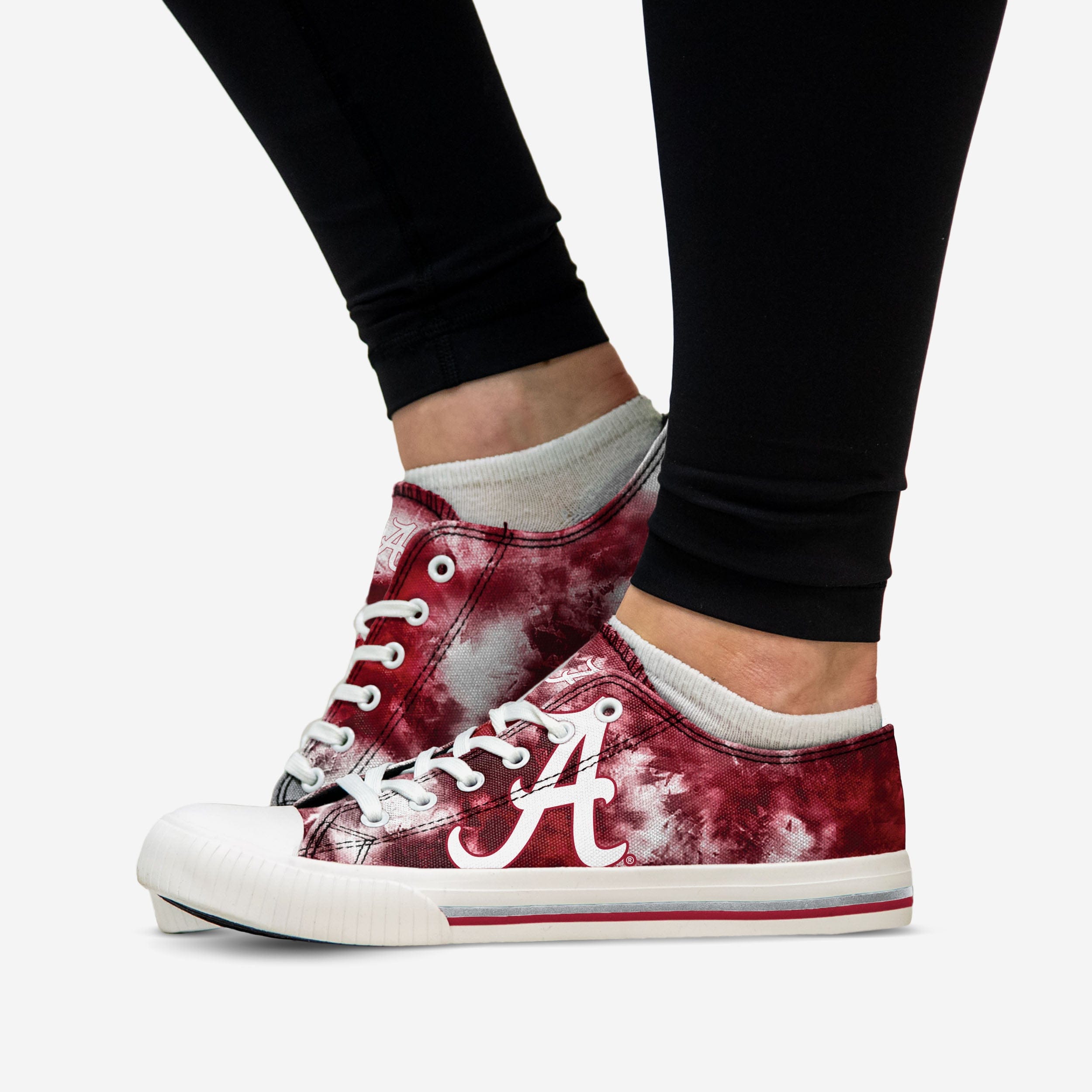 Alabama Crimson Tide Women's Groovy Low-Top Tie-Dye Canvas Shoes