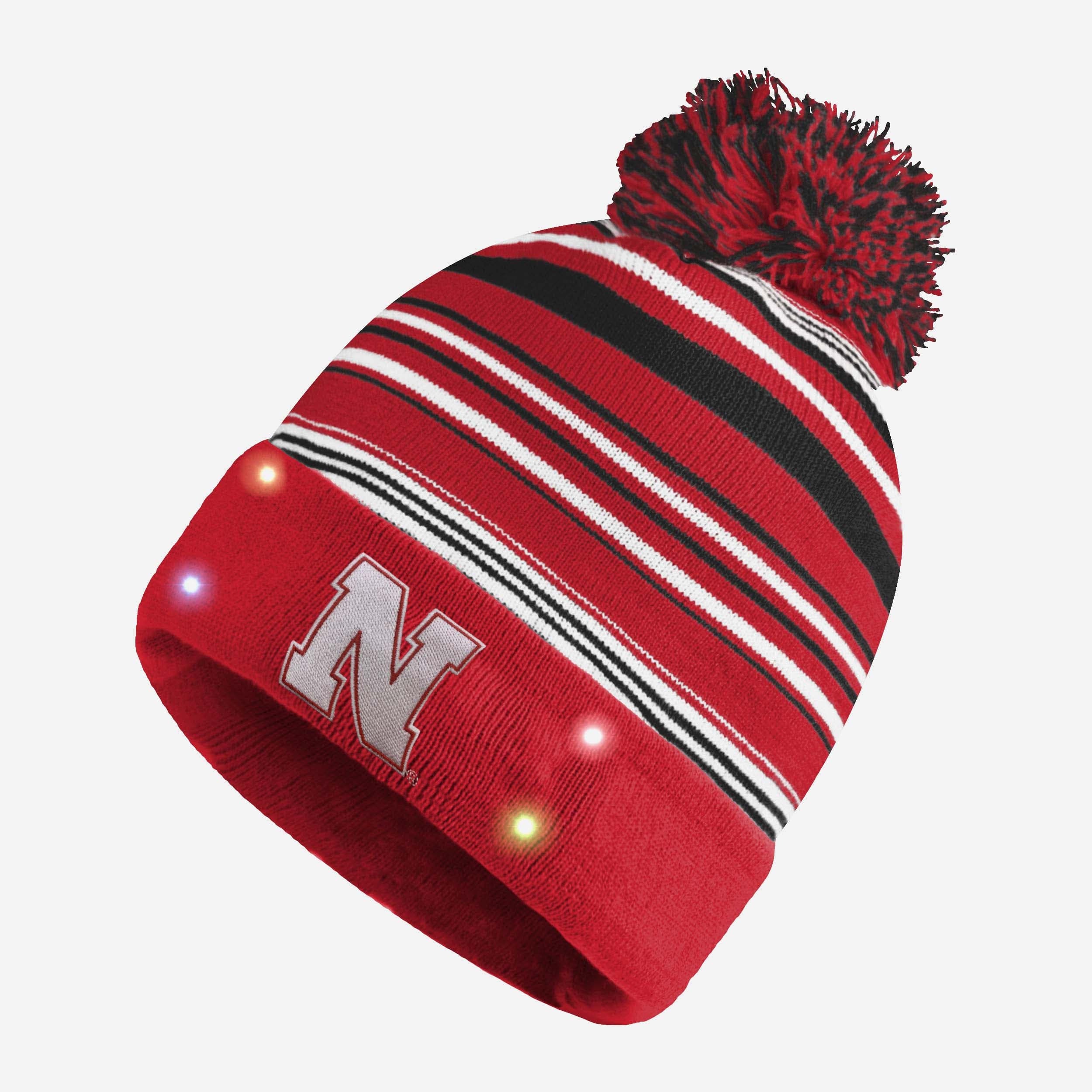 Nebraska Cornhuskers Light - Up Horizontal Stripe Beanie: Show Your Team Spirit!