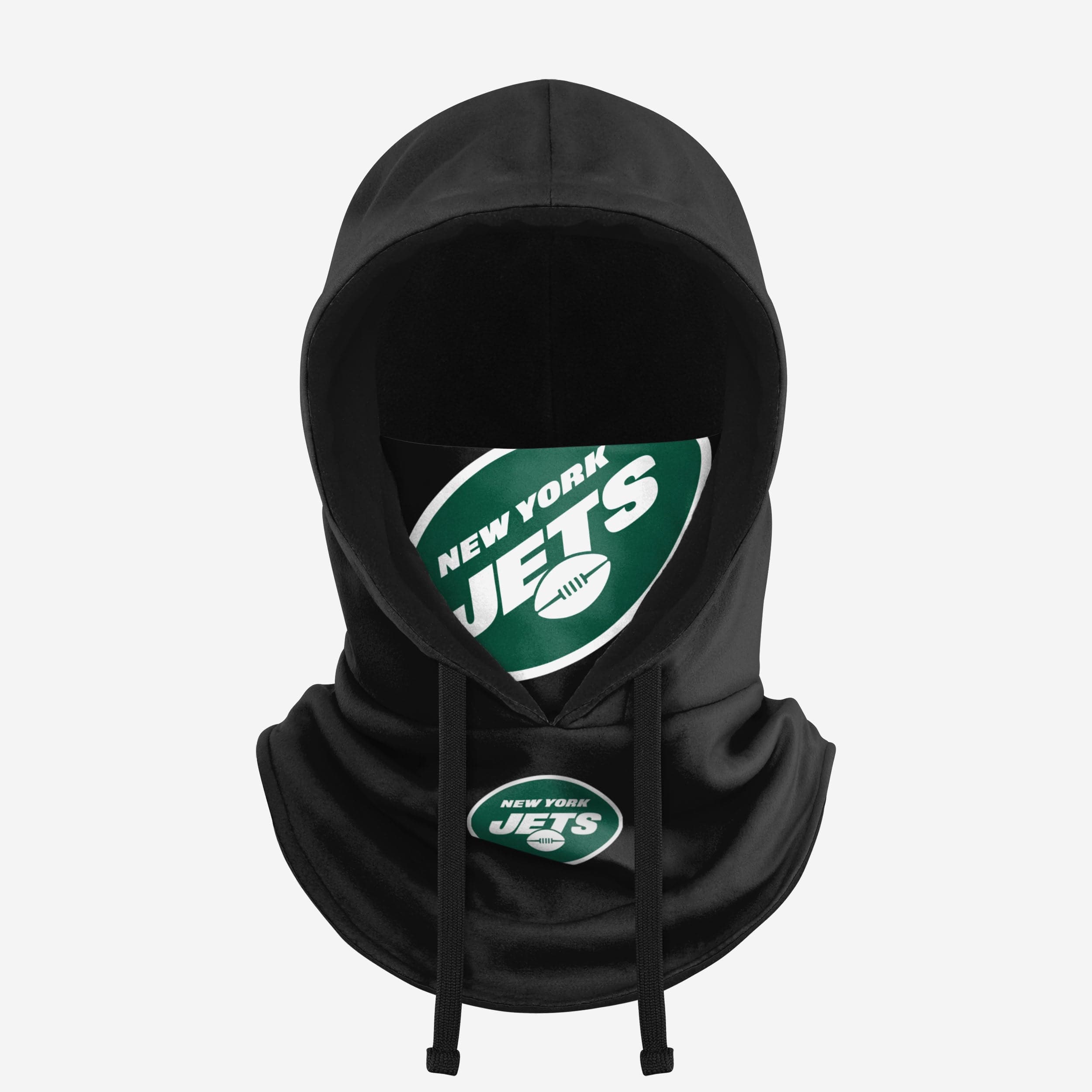 New York Jets Black Drawstring Hooded Gaiter - Stay Warm in Style!