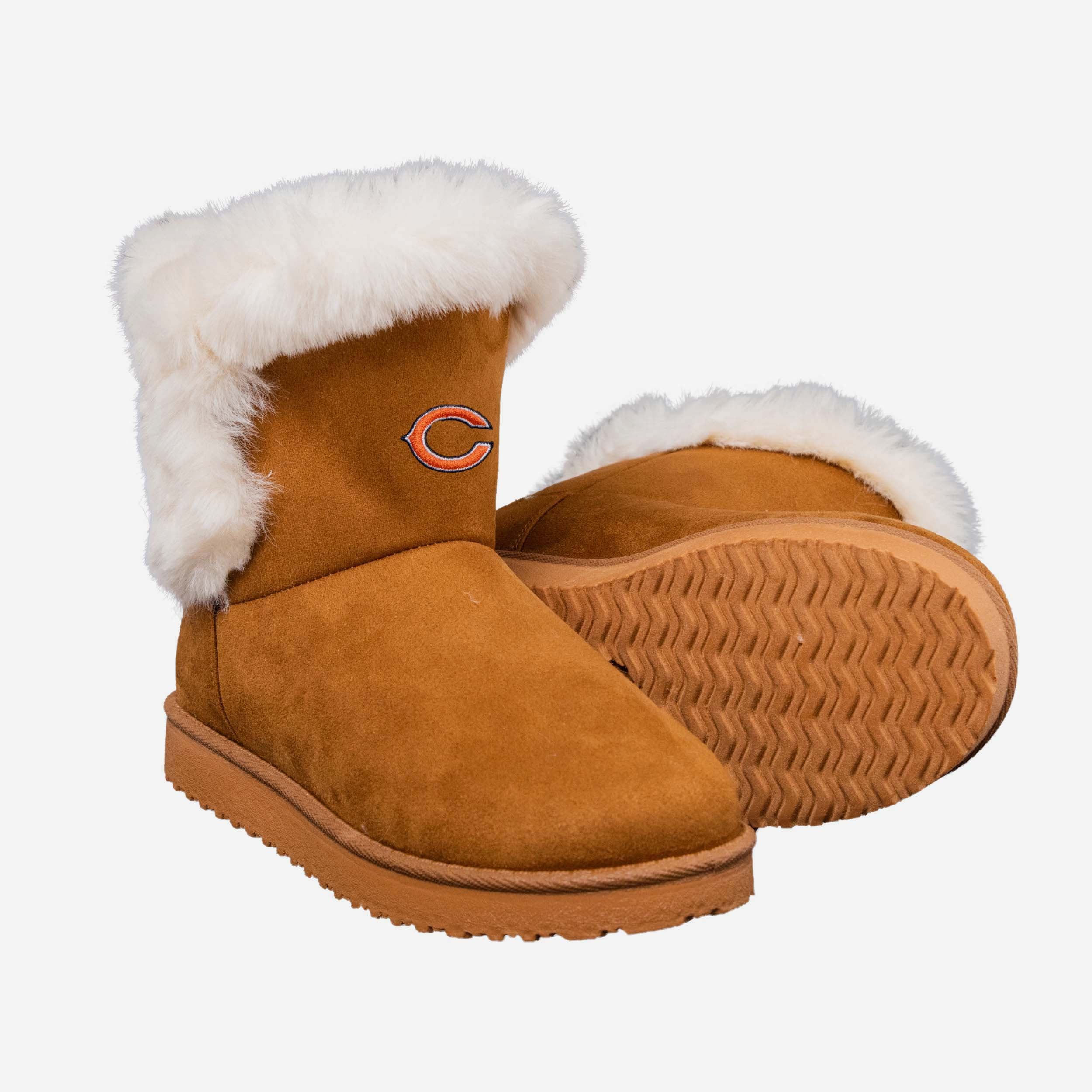Chicago Bears Women's Stylish White Fur Boots