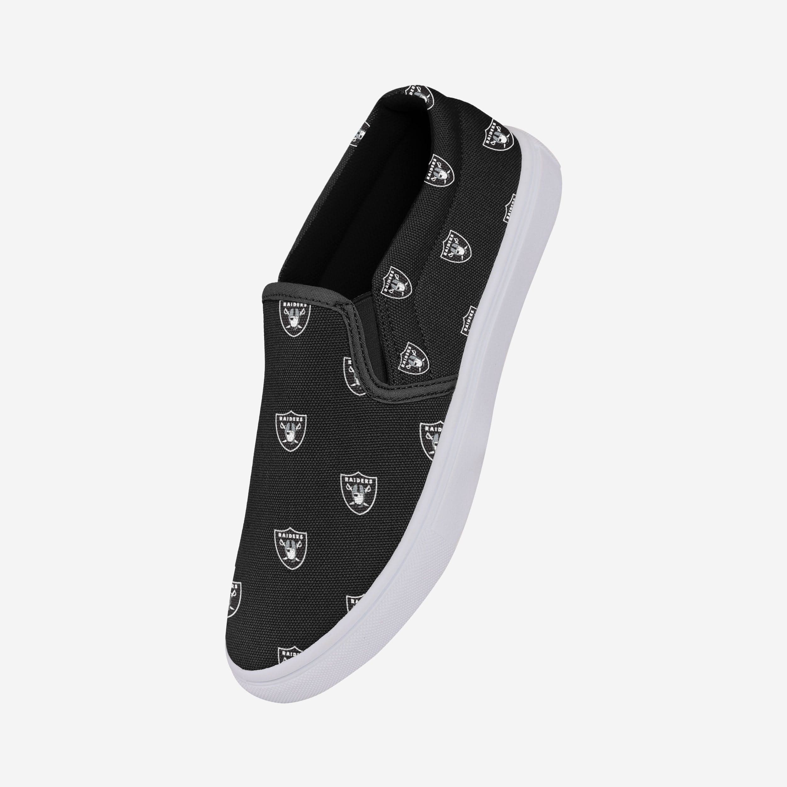 Stylish Las Vegas Raiders Women's Repeat Logo Slip-On Canvas Shoes
