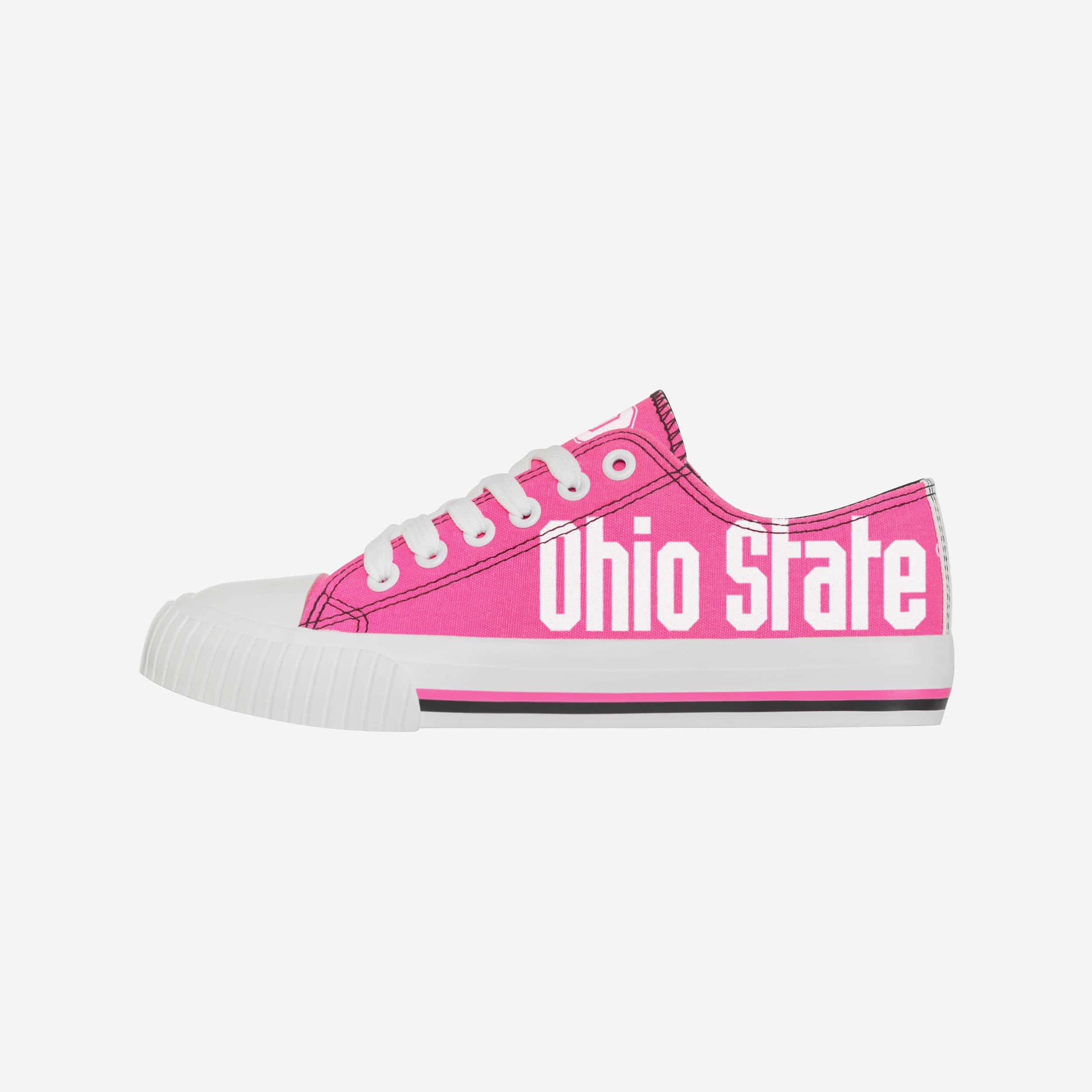 Stylish Ohio State Buckeyes Women's Neon Pink Low Top Canvas Shoes