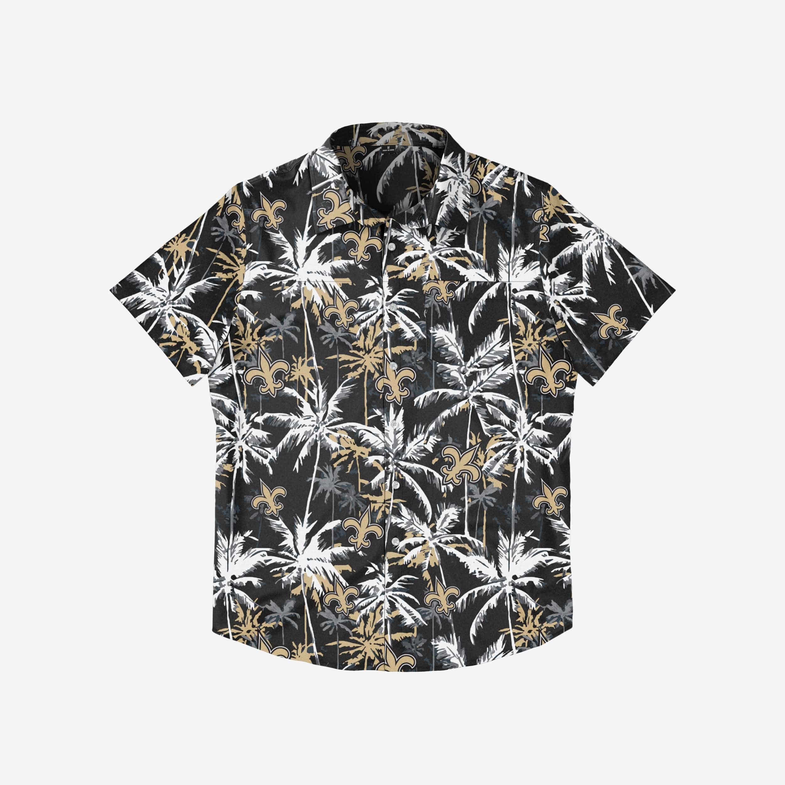 Stunning New Orleans Saints Black Floral Button-Up Shirt