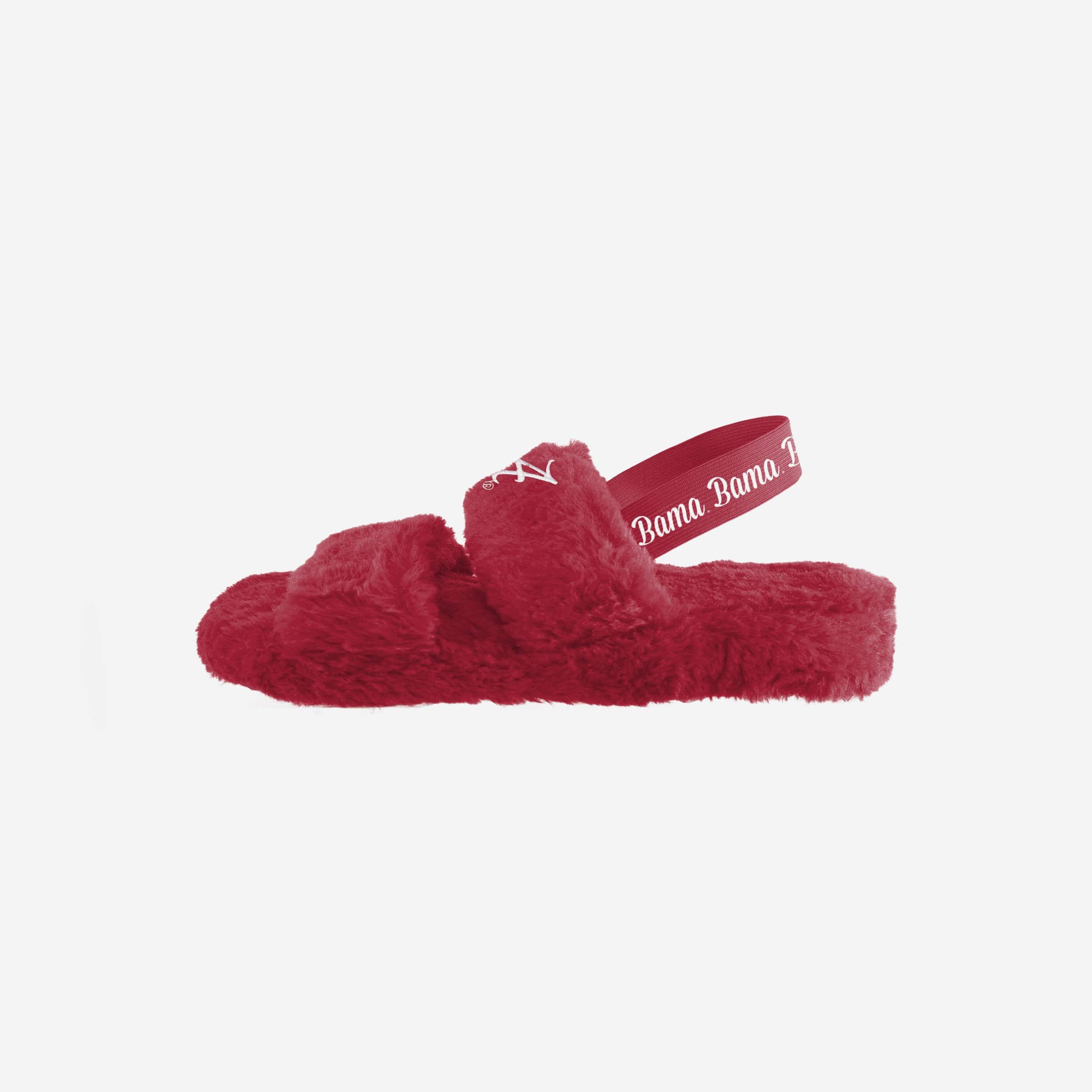 Alabama Crimson Tide Women's Stylish Heel Strap Wordmark Fur Slides