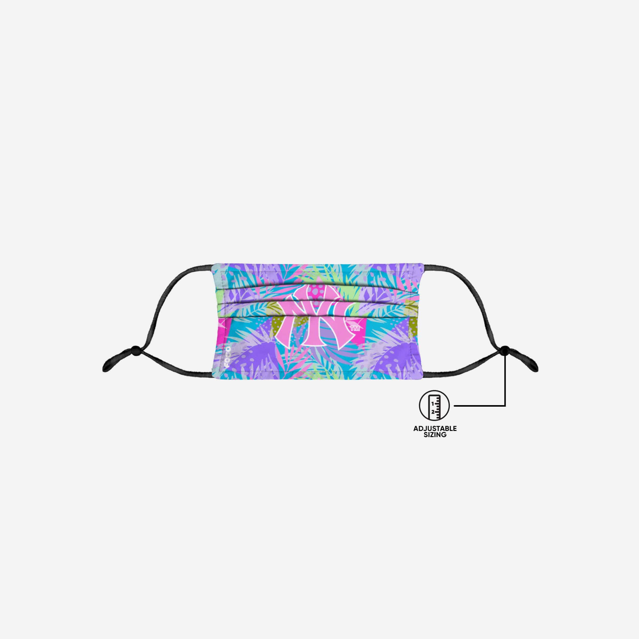 New York Yankees Neon Floral 3-Pack Face Covers - Show Your Team Spirit!