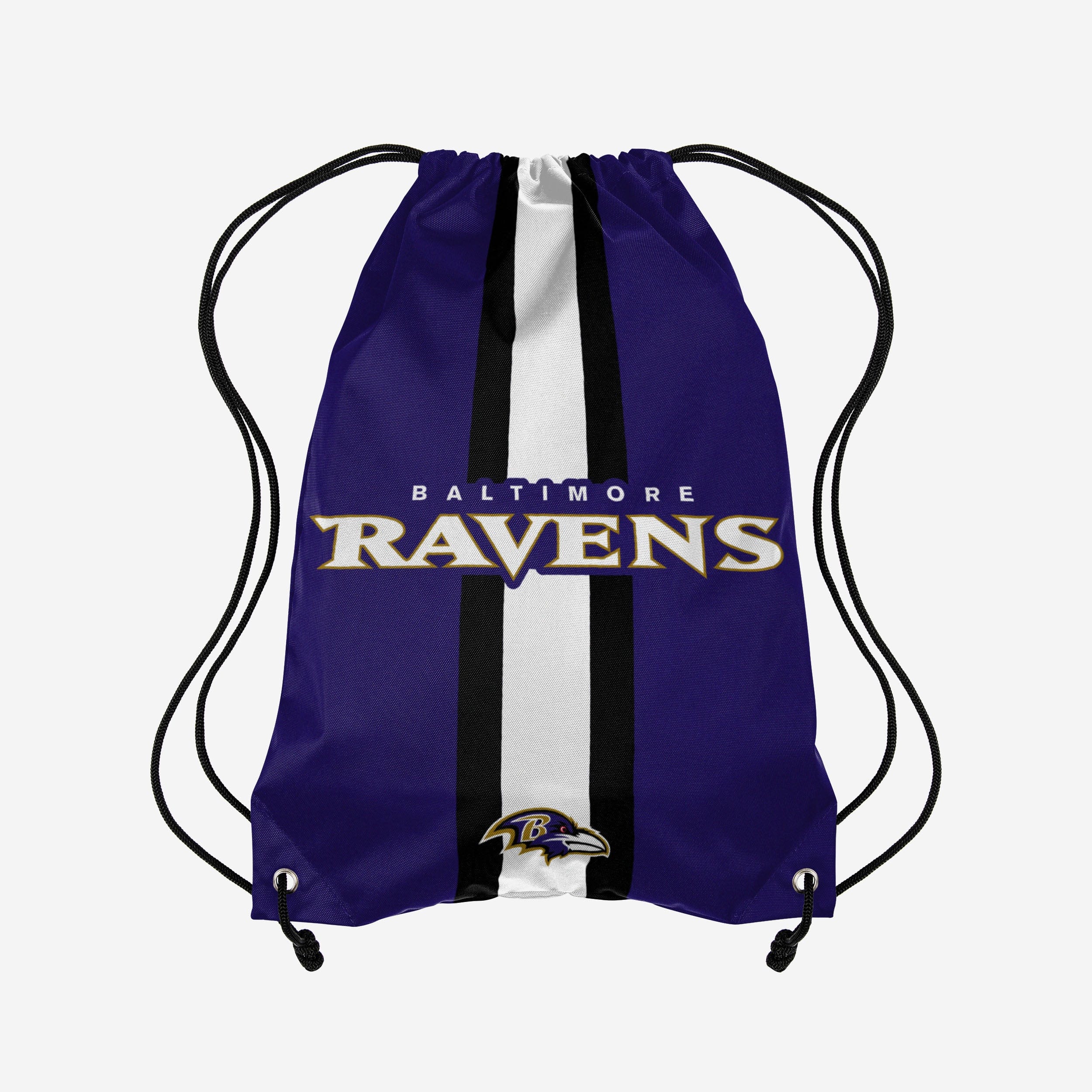 Baltimore Ravens Team Stripe Wordmark Drawstring Backpack - Gear Up in Style!