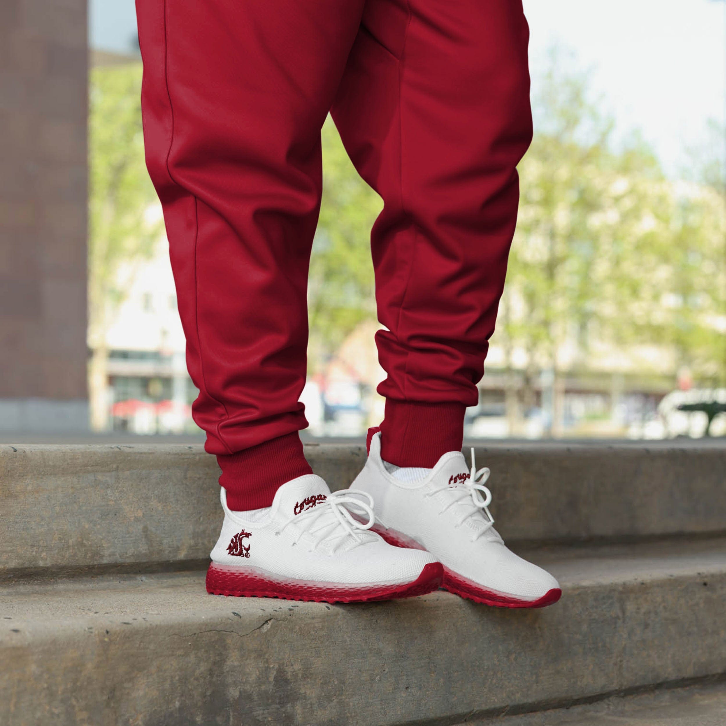 Washington State Cougars Gradient Midsole White Game-Day Sneakers