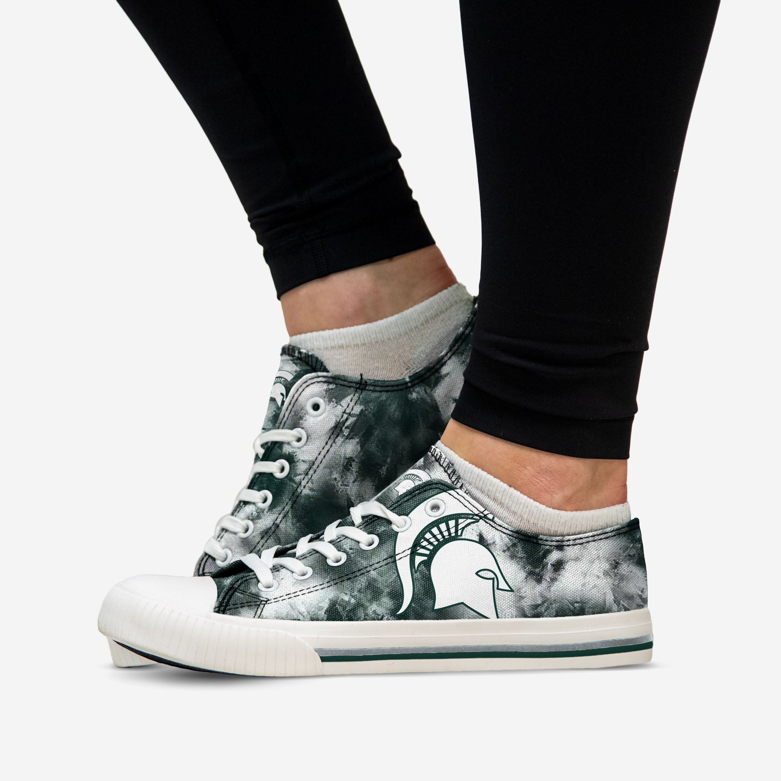 Michigan State Spartans Women's Low-Top Tie-Dye Canvas Shoes - Stand Out in Style!
